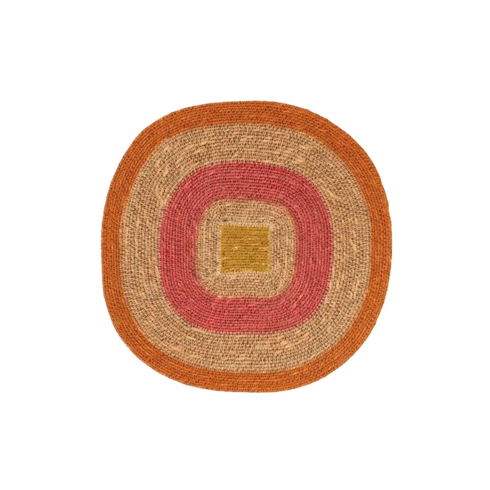 Bonheur du jour, Set de table en jonc de mer - Mada Orange Corail