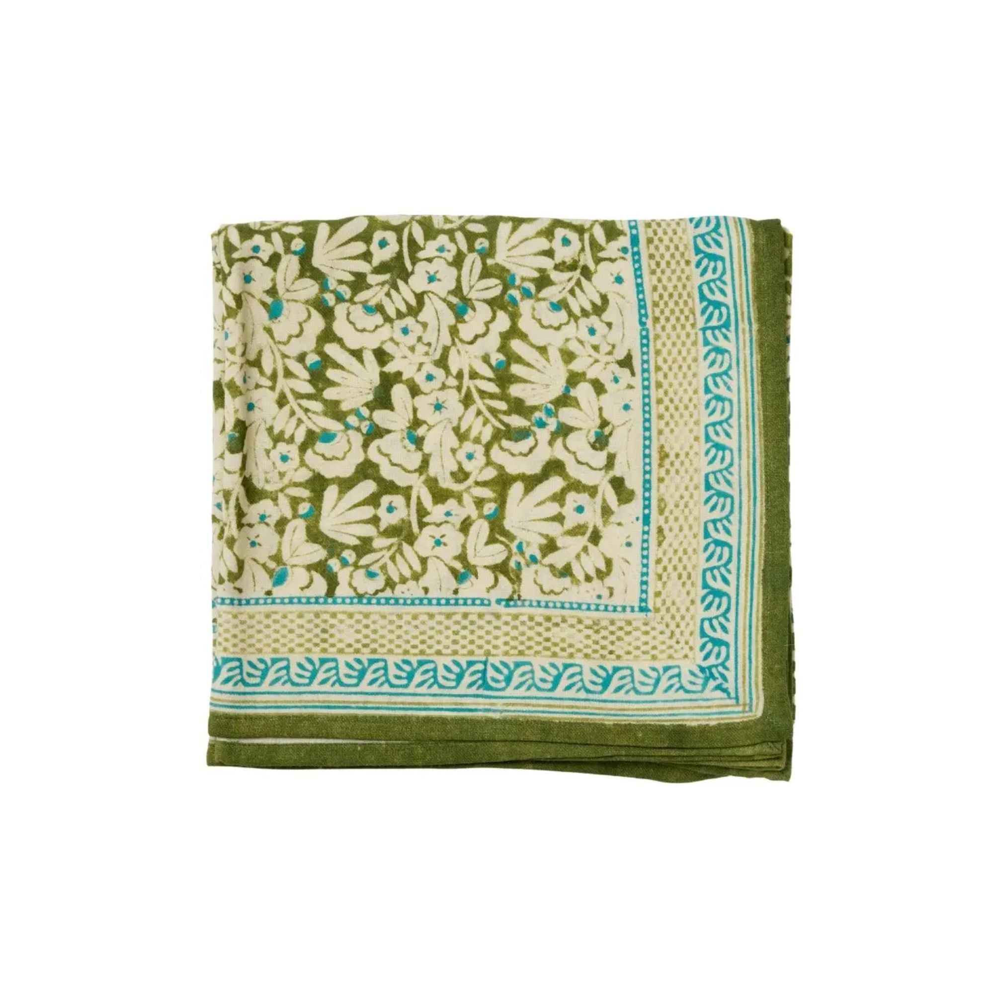 Bonheur du jour, Grand Foulard Indien - Iris Feuilles