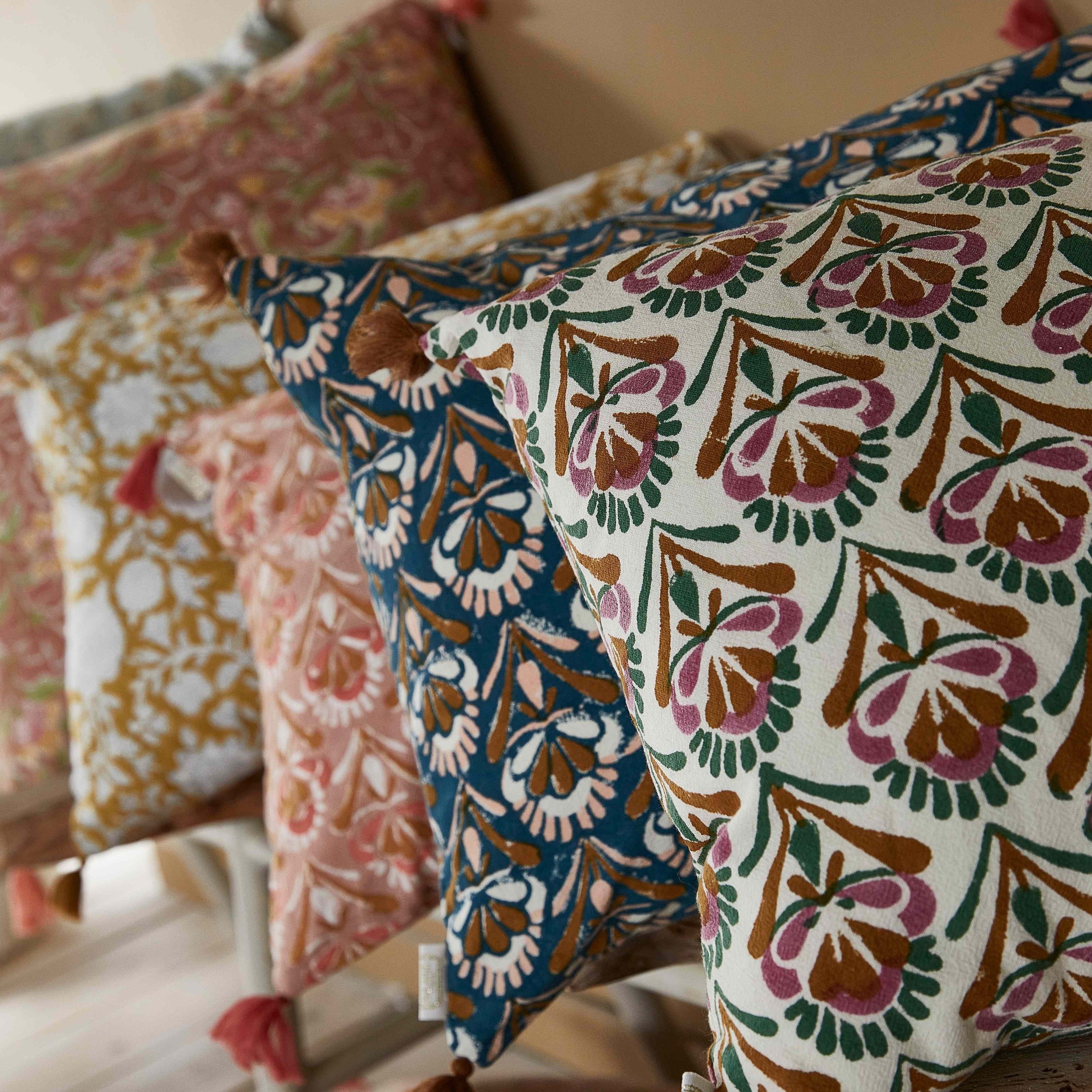 Bonheur du jour, Housse de coussin 50x35 - Seventies Ecru