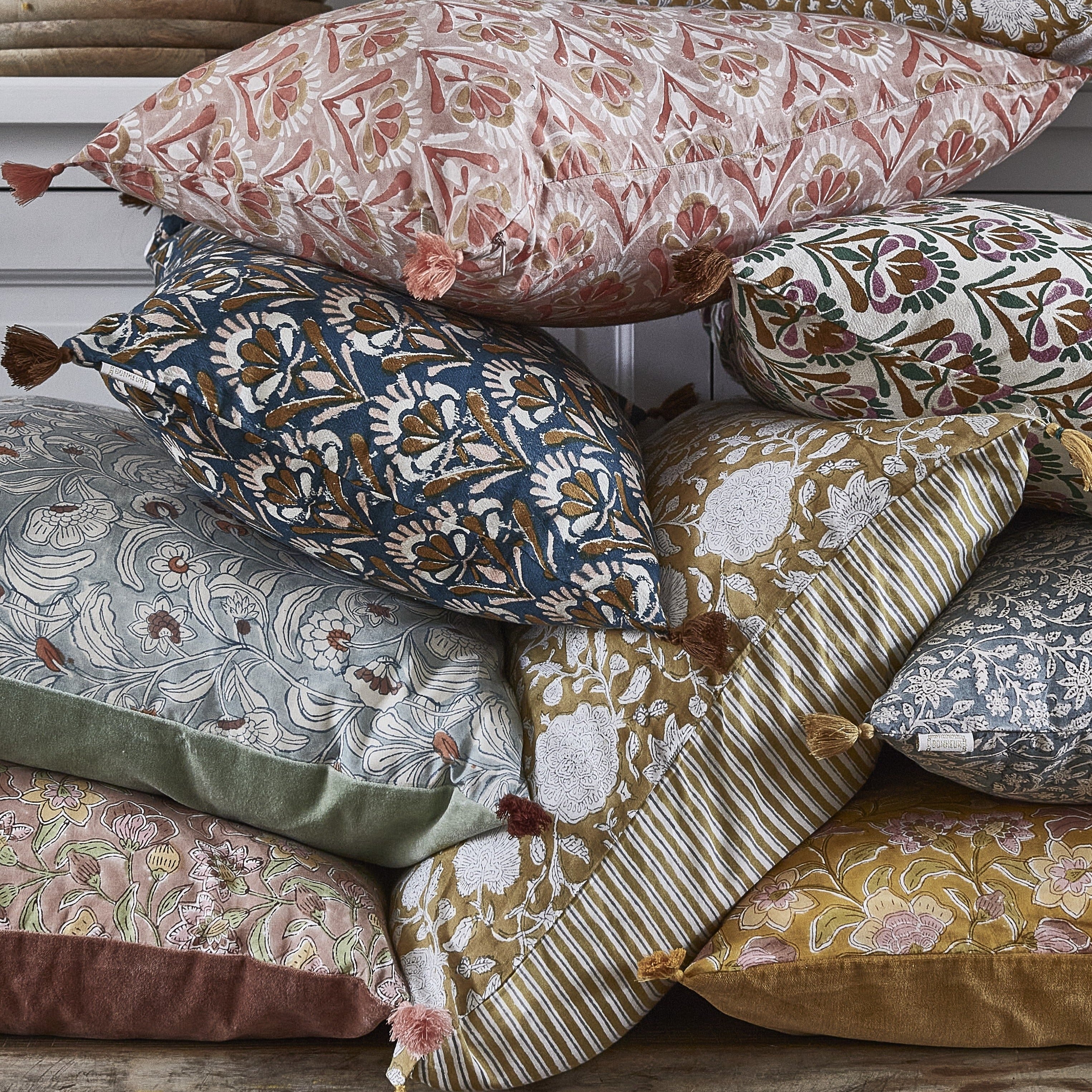 Bonheur du jour, Housse de coussin 50x35 - Tupia Absynthe