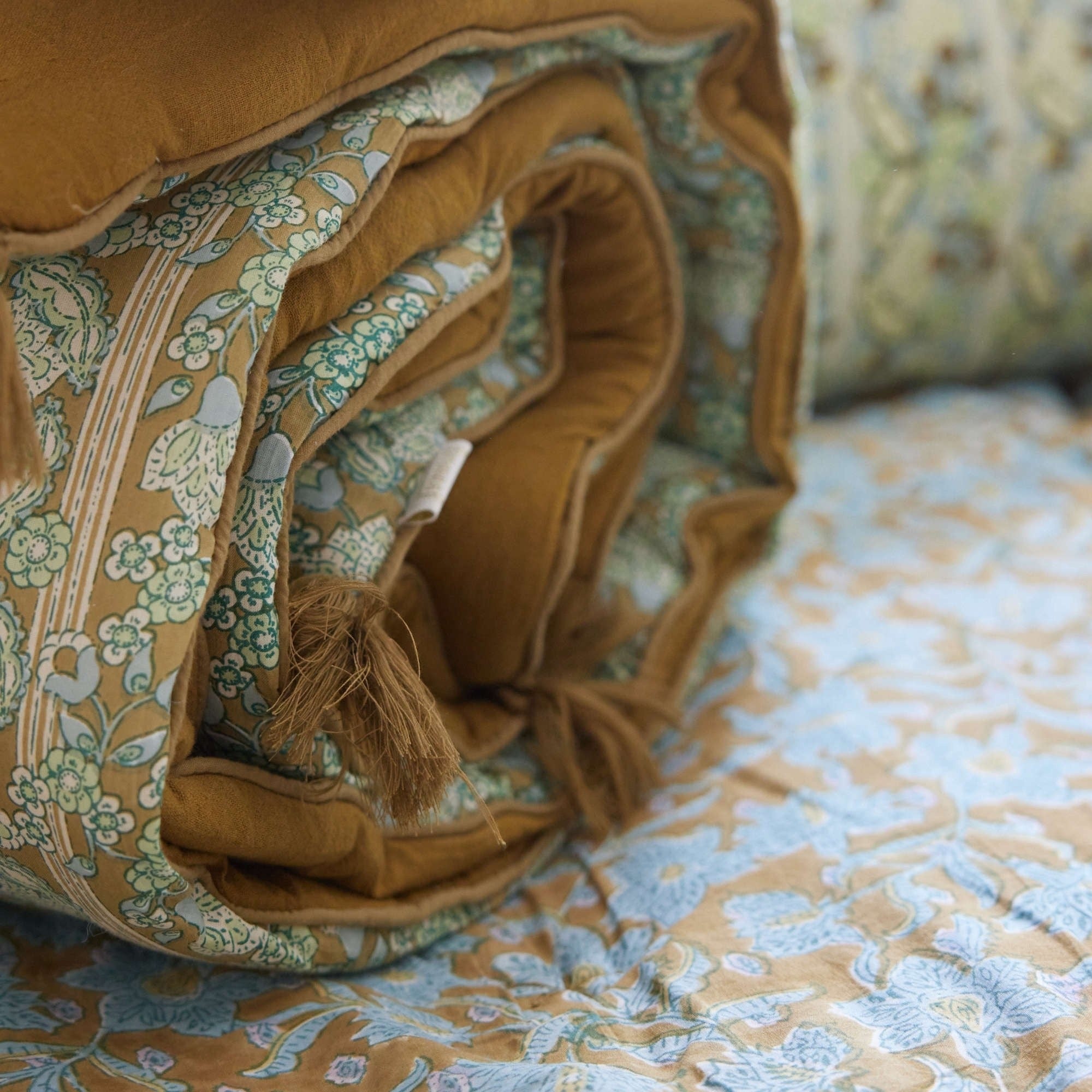 Bonheur du jour, Sur-matelas 200x90 - Lotus Kaki