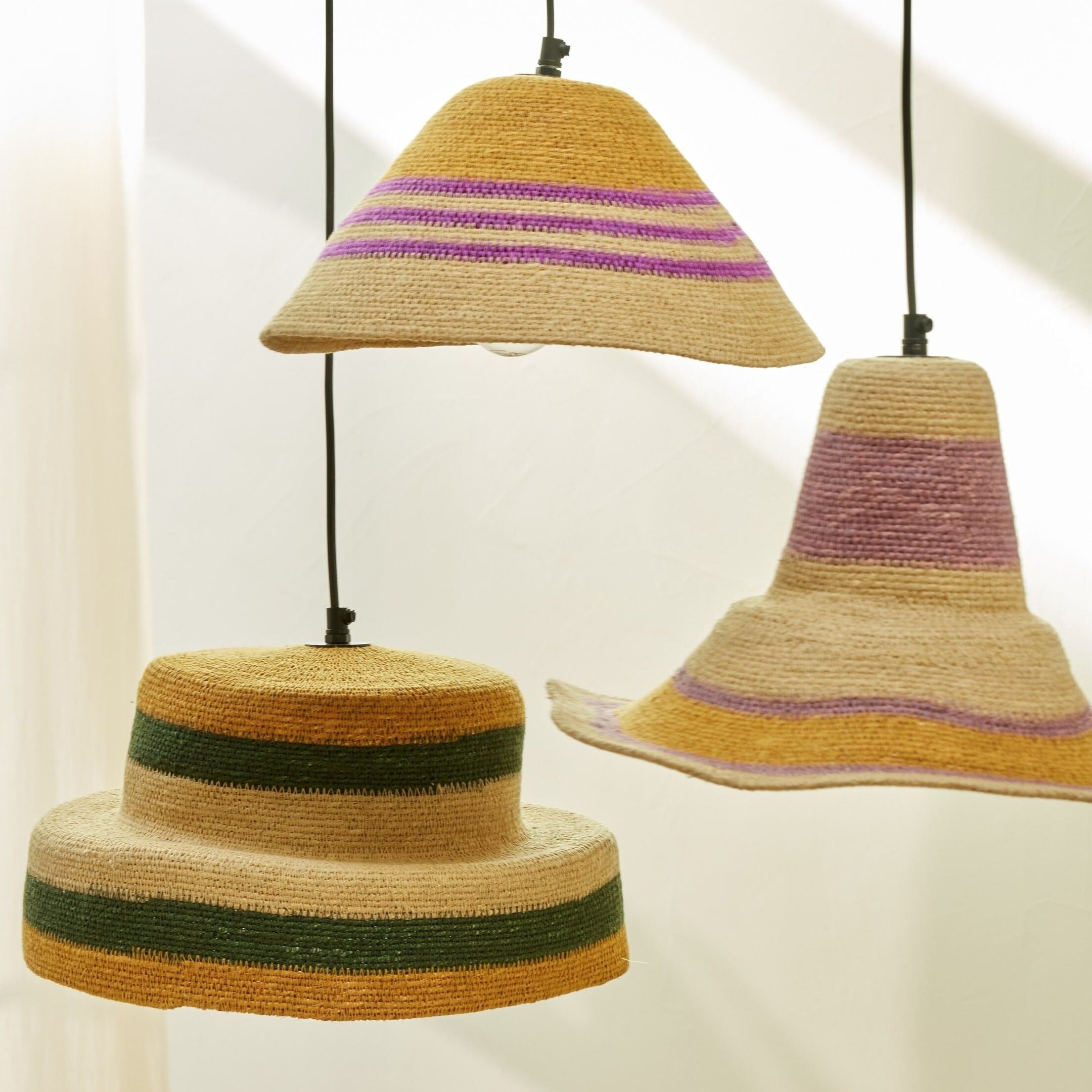 Bonheur du jour, Suspension en jonc de mer - Bell Violet