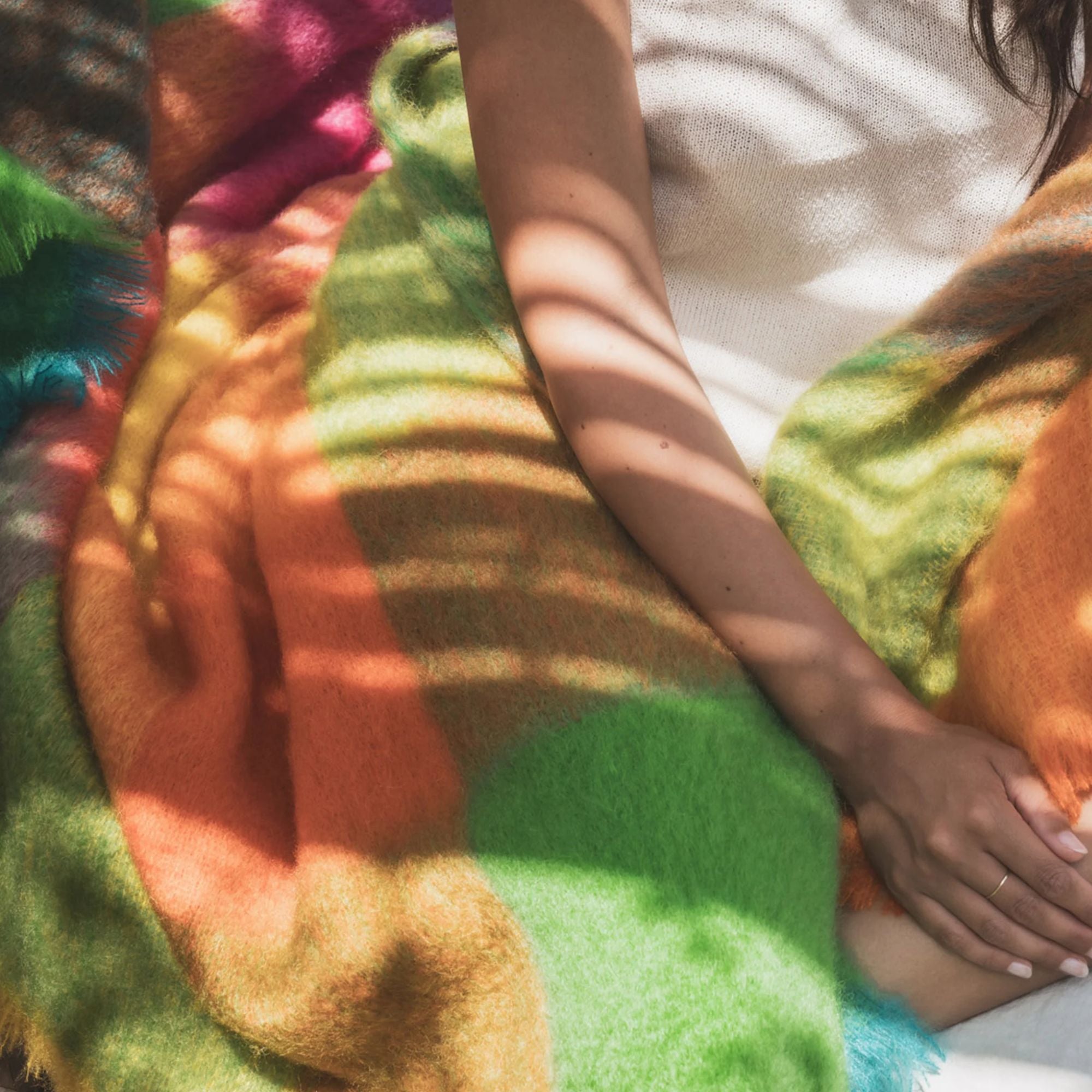 Brun de Vian Tiran, Plaid Mohair Dessins - Arlequin