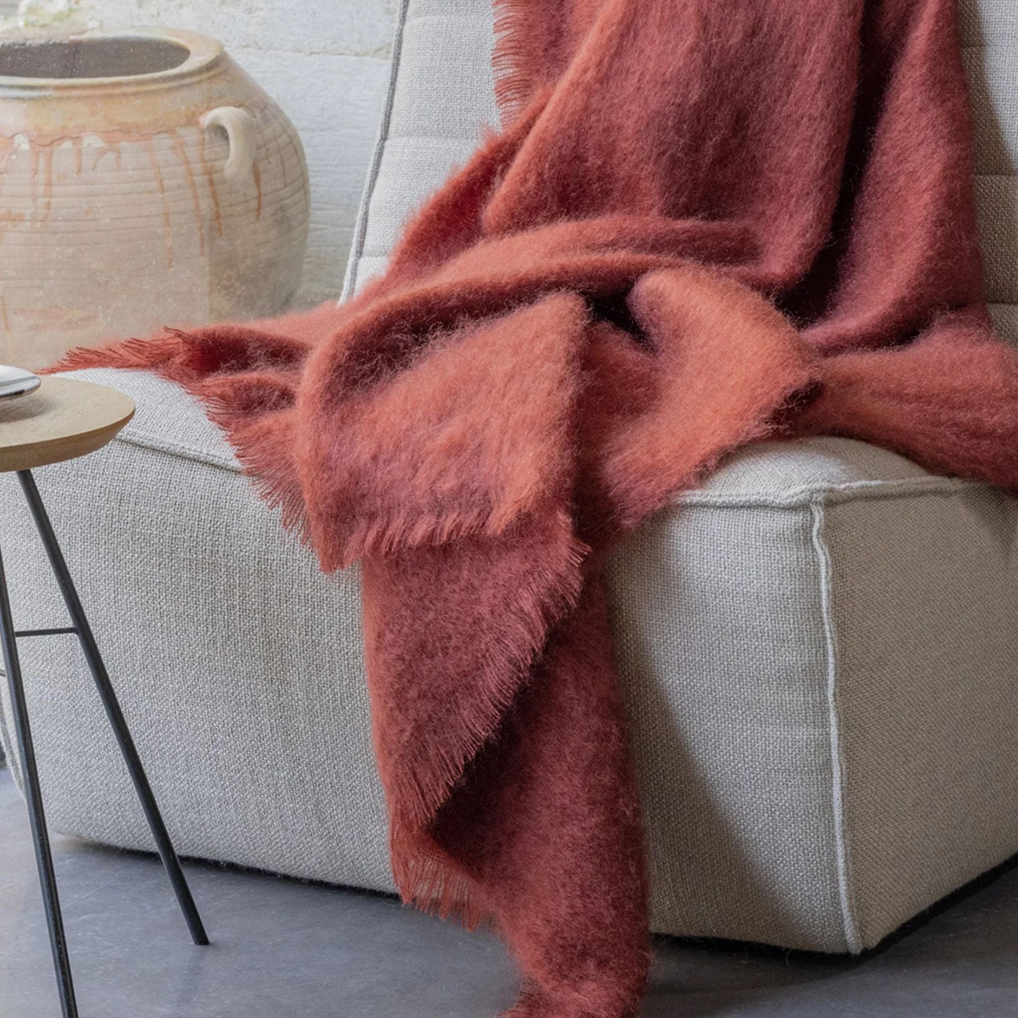 Brun de Vian Tiran, Plaid Mohair - Grenat