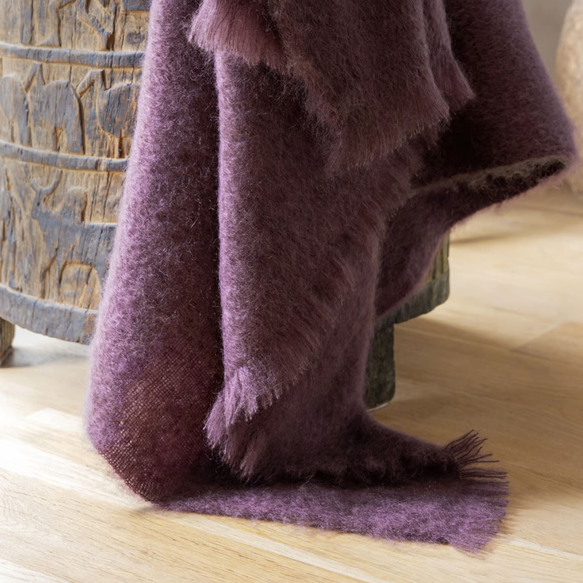 Brun de Vian Tiran, Plaid Mohair - Prune