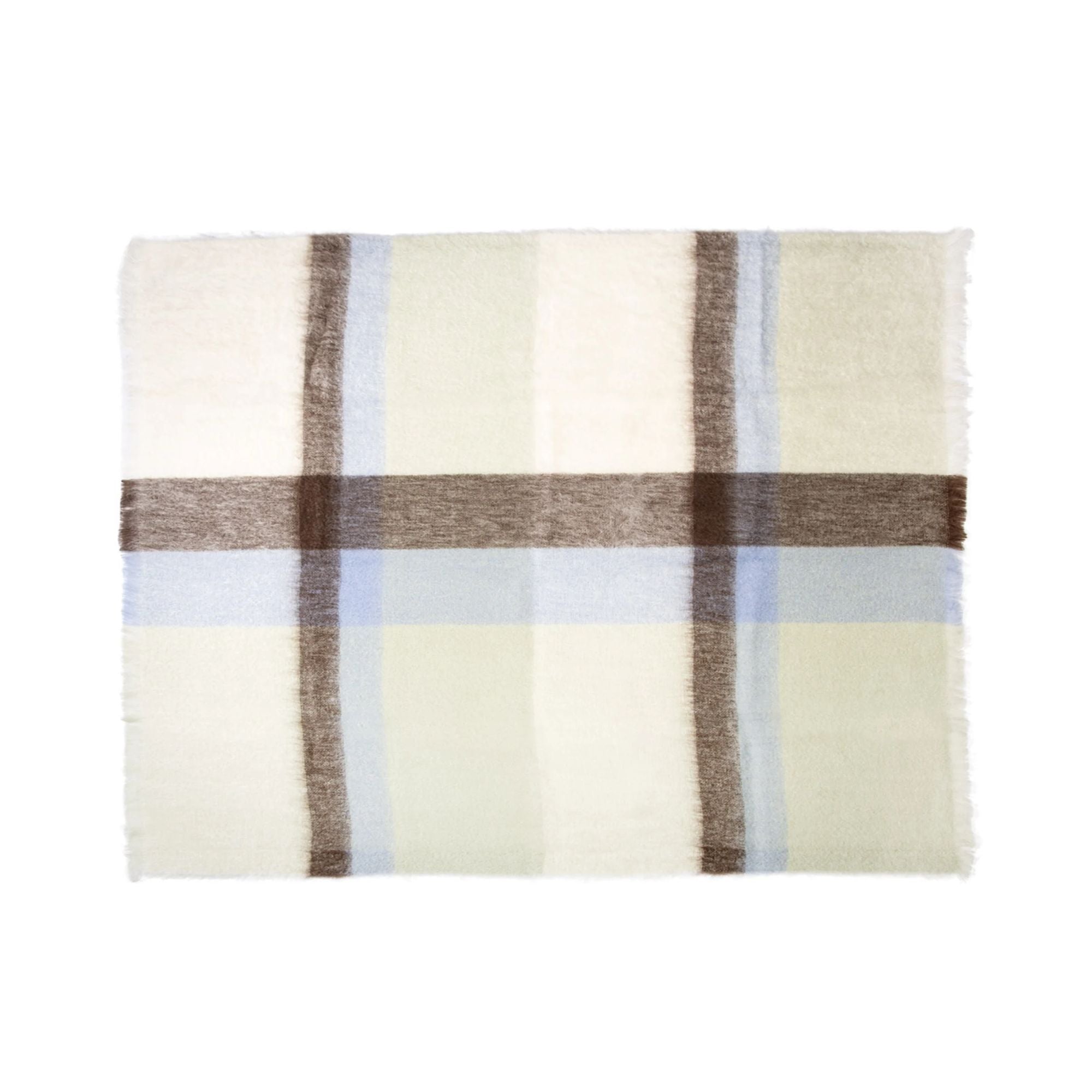 Brun de Vian Tiran, Plaid Mohair Dessins - Carreaux Alpages