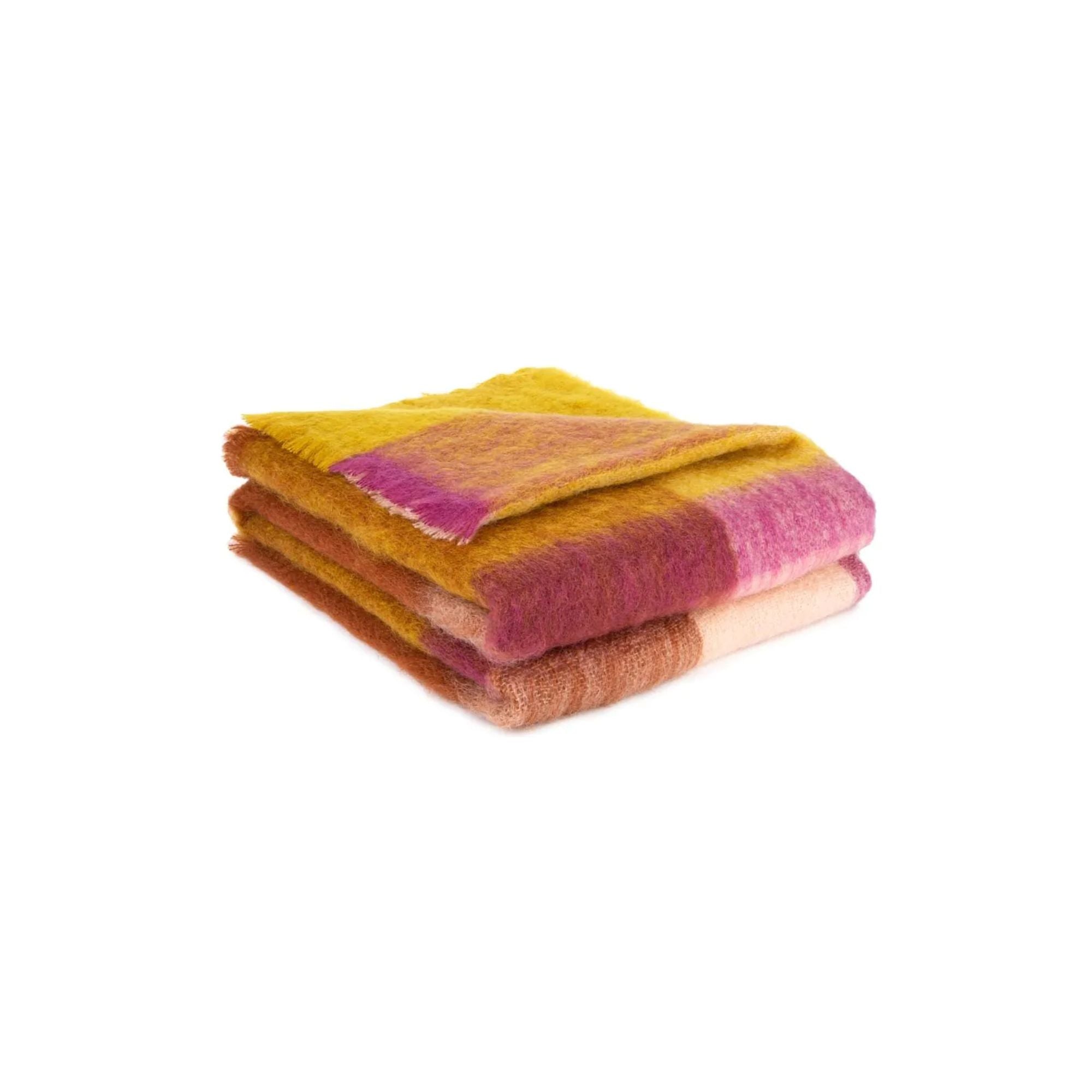 Brun de Vian Tiran, Plaid Mohair Dessins - Carreaux Colline