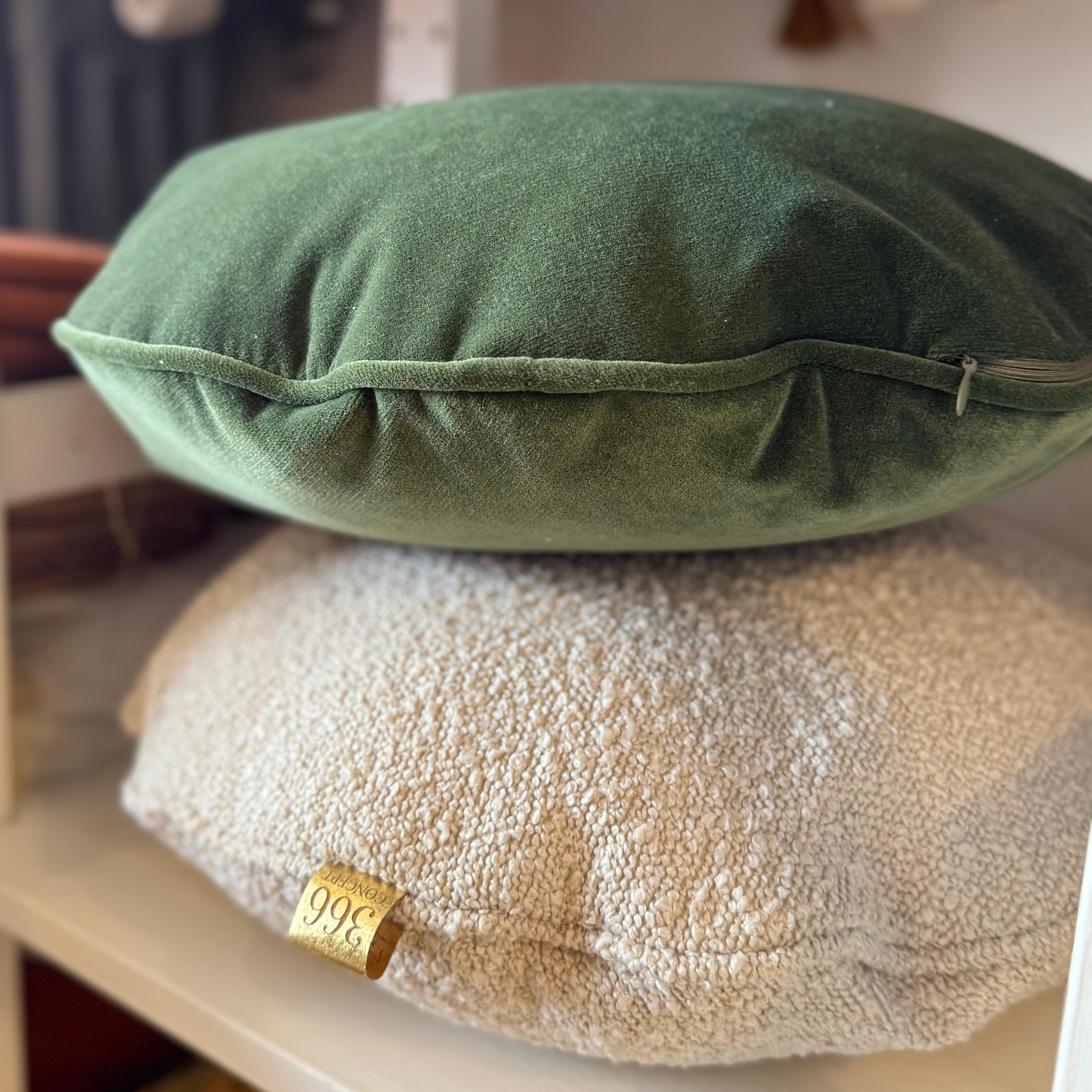 Coussin rond Ø 45 cm - 366 Concept - Velvet Bottle Green