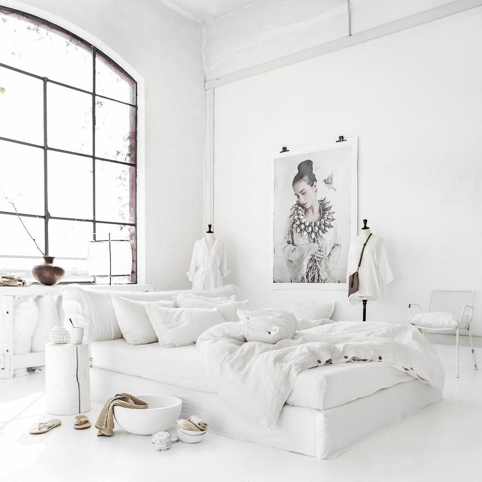 Drap housse en lin Magic Linen -  Blanc