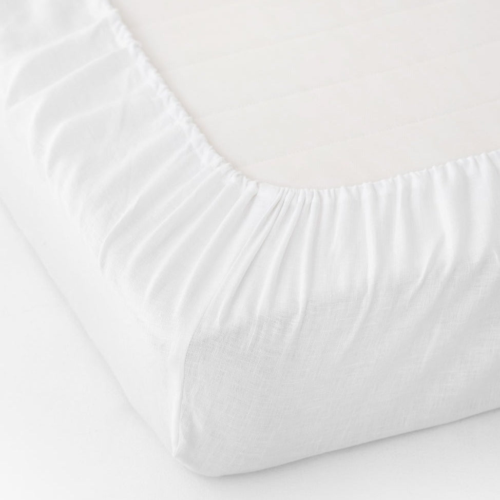 Drap housse en lin Magic Linen -  Blanc