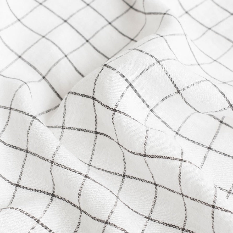 Drap housse en lin Magic Linen - Carreaux