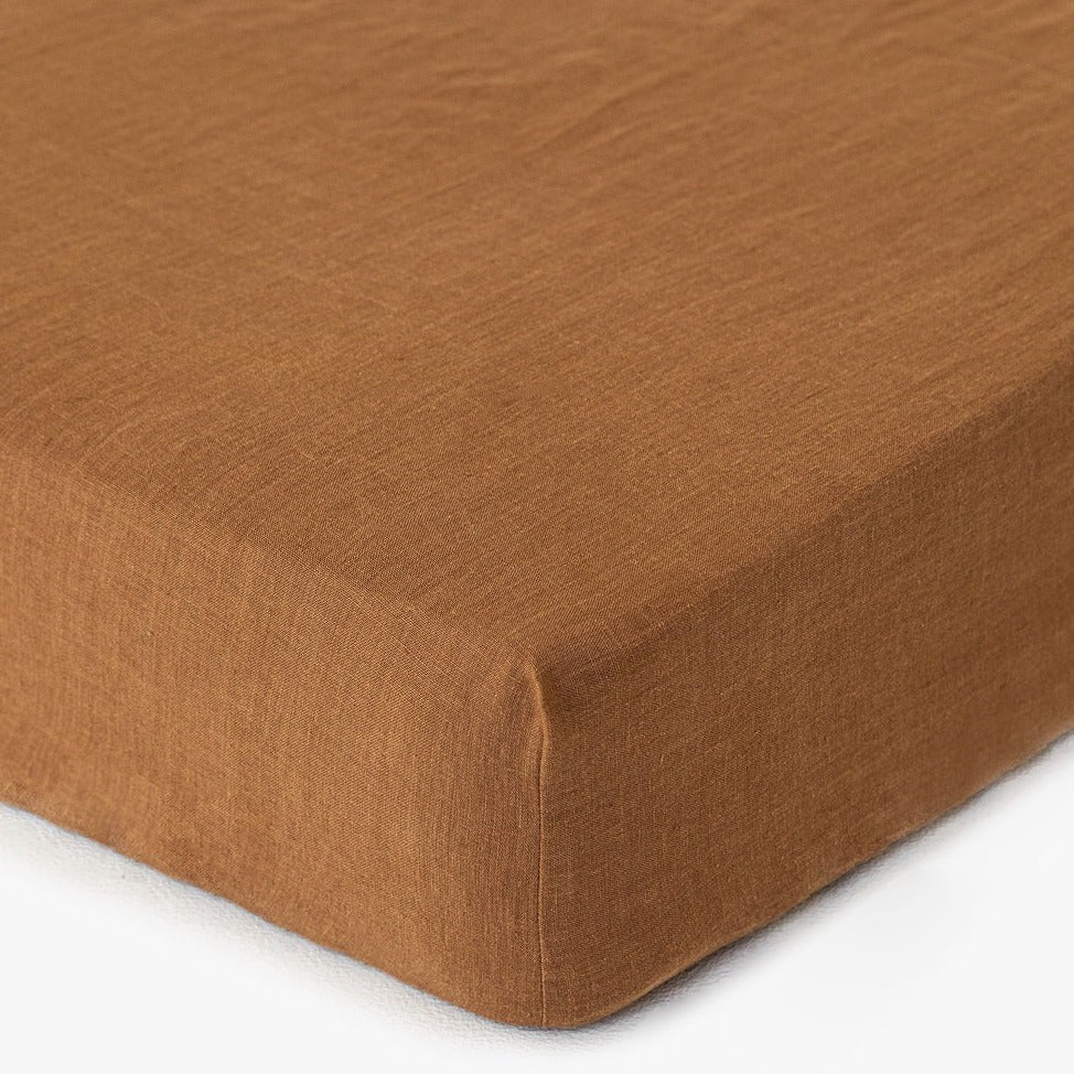 Drap housse en lin Magic Linen - Cinnamon