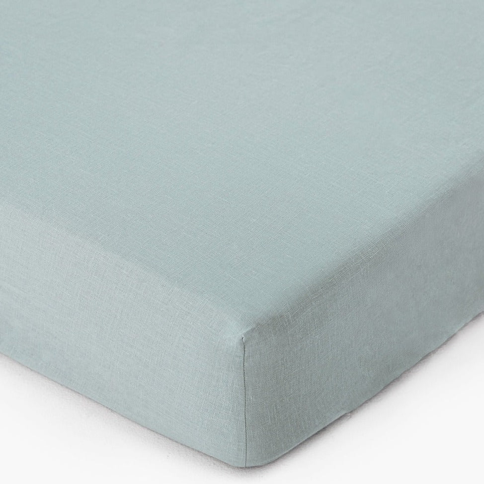 Drap housse en lin Magic Linen - Dusty blue
