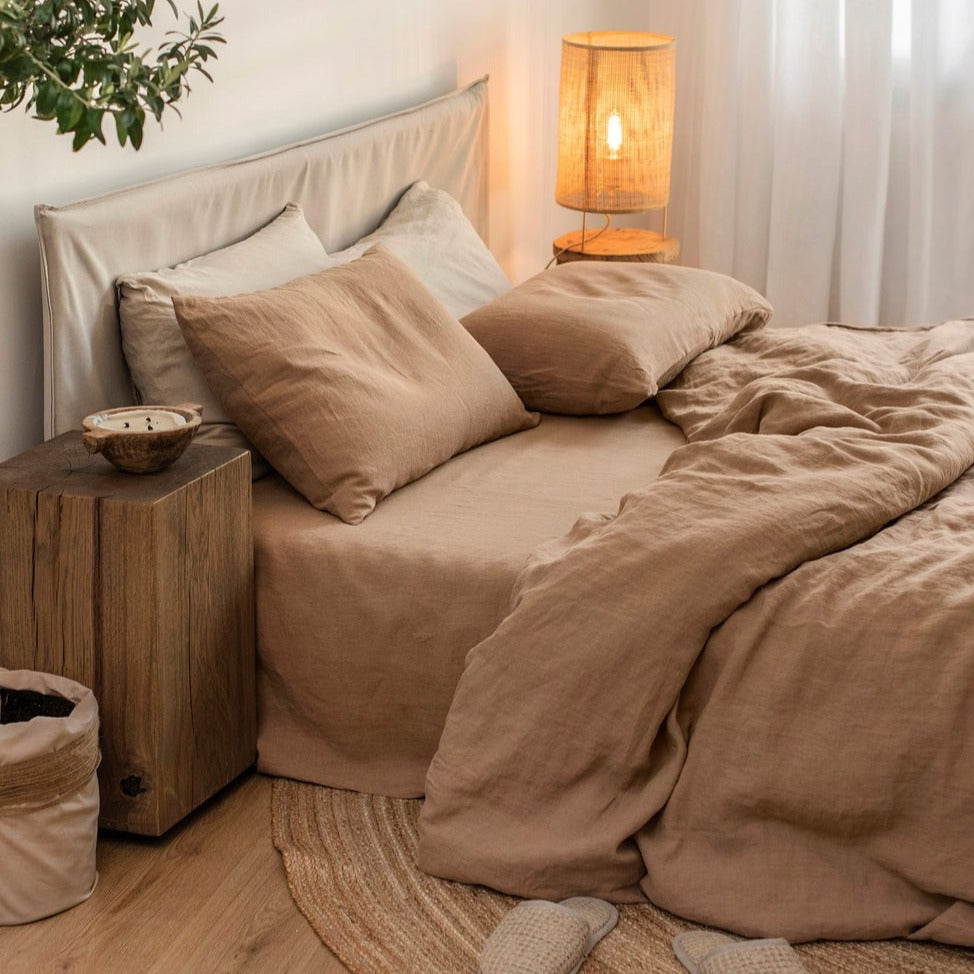 Drap housse en lin Magic Linen - Latte