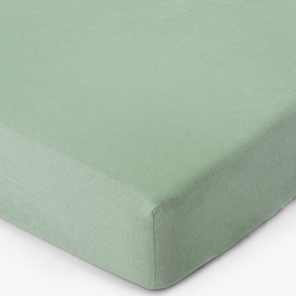 Drap housse en lin Magic Linen - Matcha green