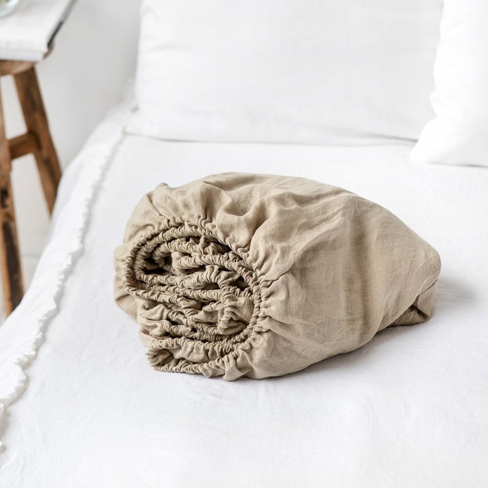 Drap housse en lin Magic Linen -  Naturel