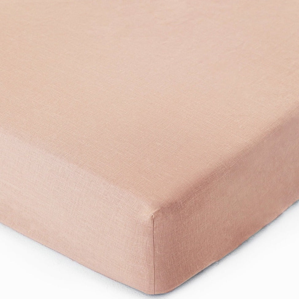 Drap housse en lin Magic Linen - Peach