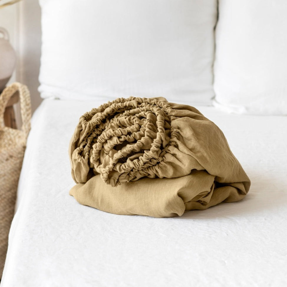 Drap housse en lin Magic Linen - Sandy beige