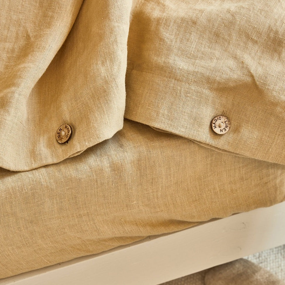 Drap housse en lin Magic Linen - Sandy beige