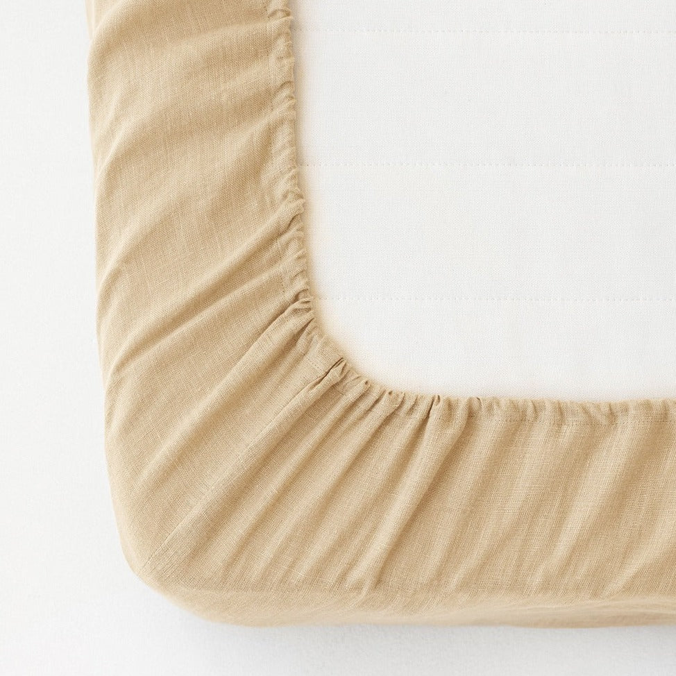Drap housse en lin Magic Linen - Sandy beige