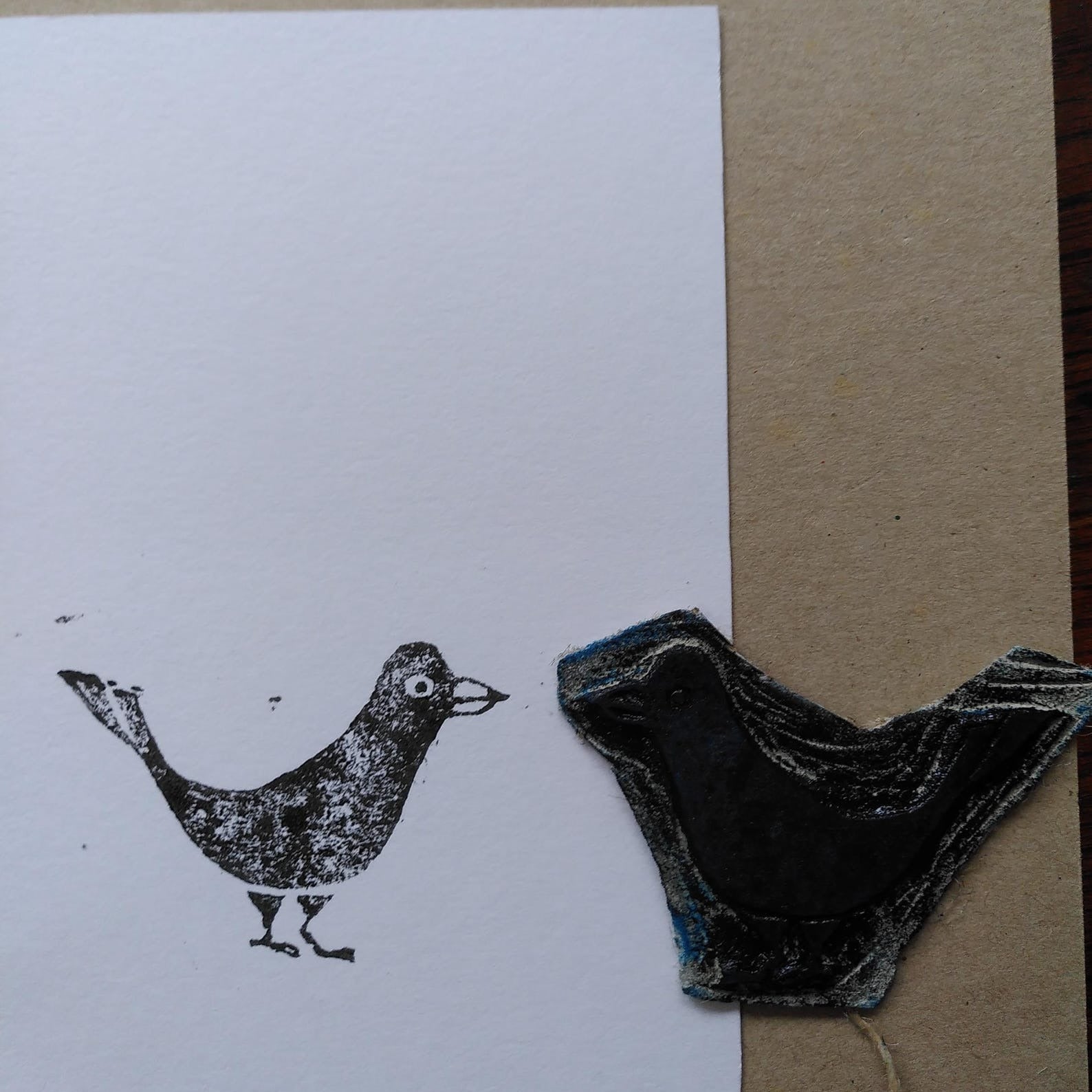 Ellimac Pinson, Petite carte A6 - Merle et Mimosa