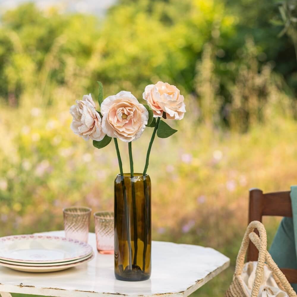 Flowrette, Camélia en papier - Pêche