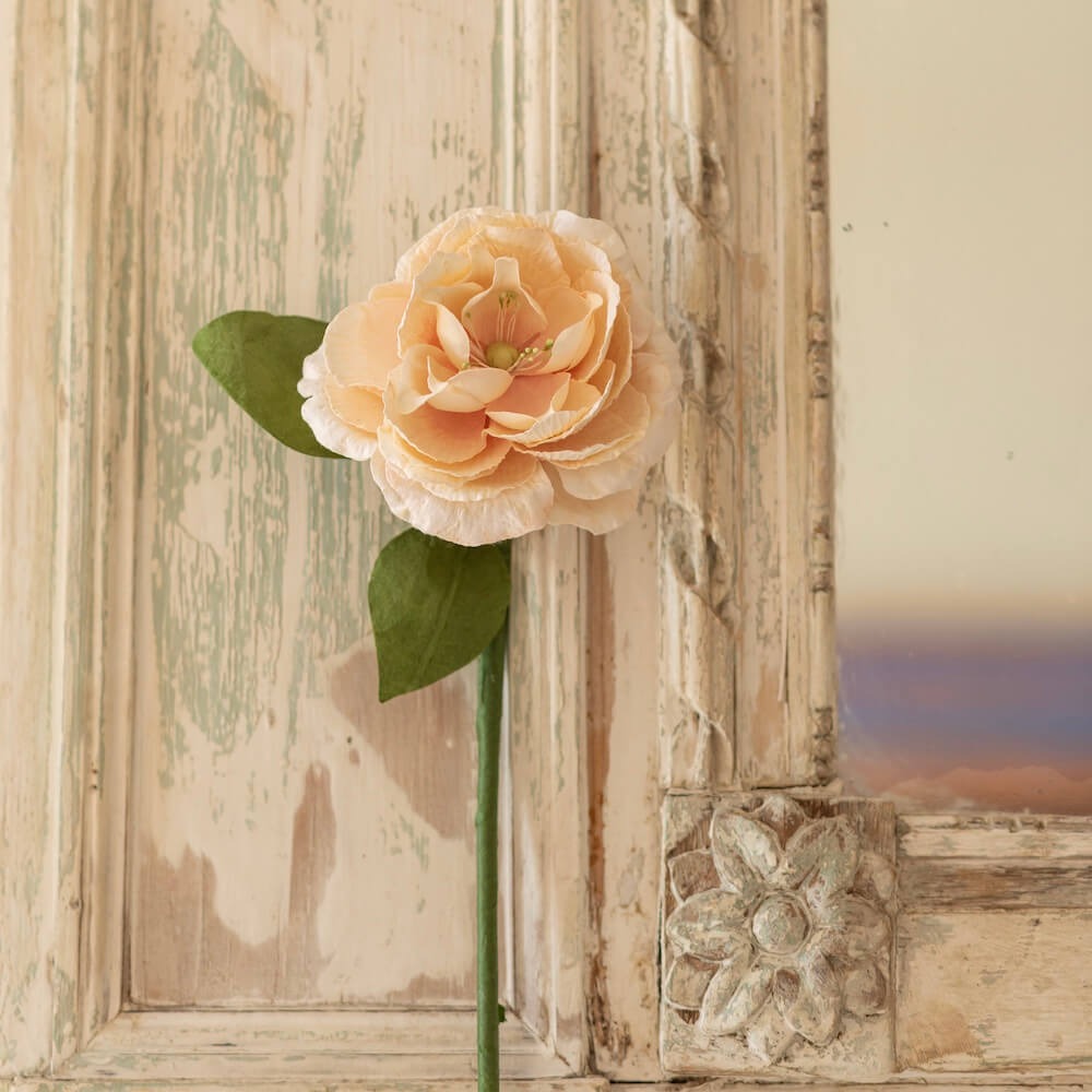 Flowrette, Camélia en papier - Pêche