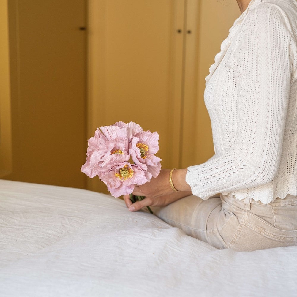 Flowrette, Pavot en papier - Rose Clair
