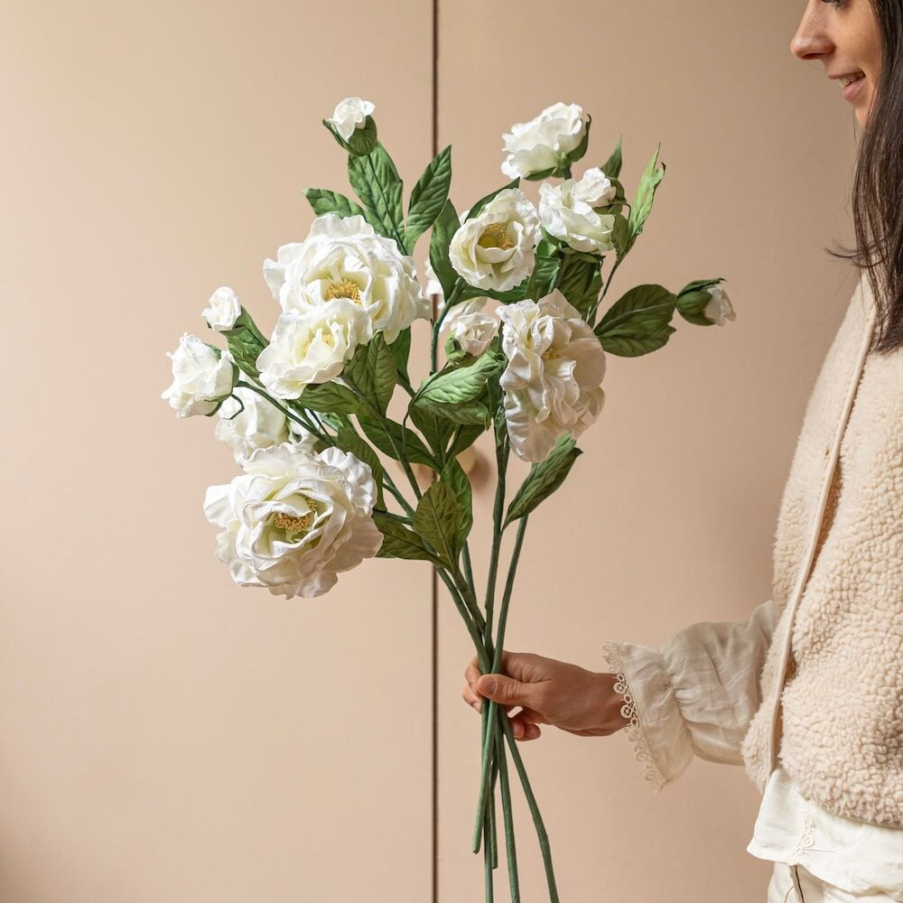 Flowrette, Rose Caroline en papier - Blanche