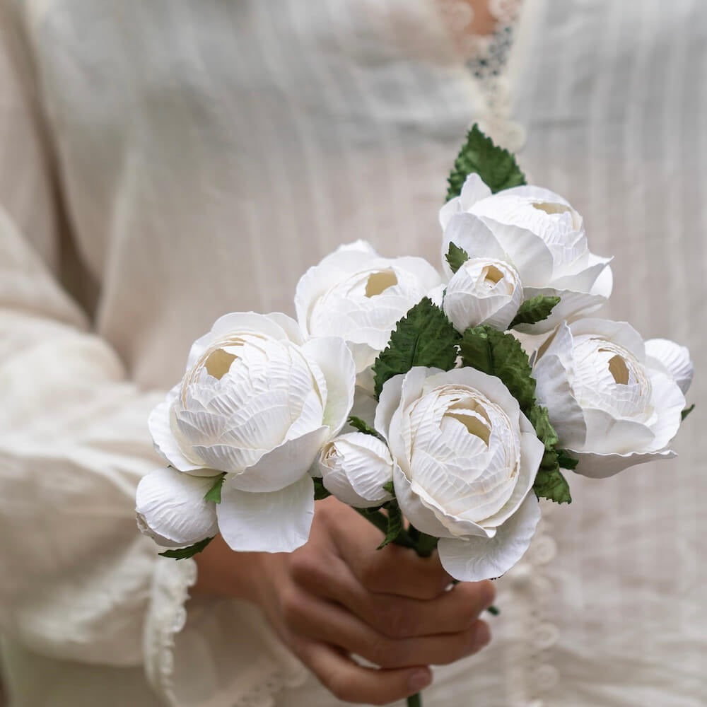 Flowrette, Rose Queen en papier - Blanche