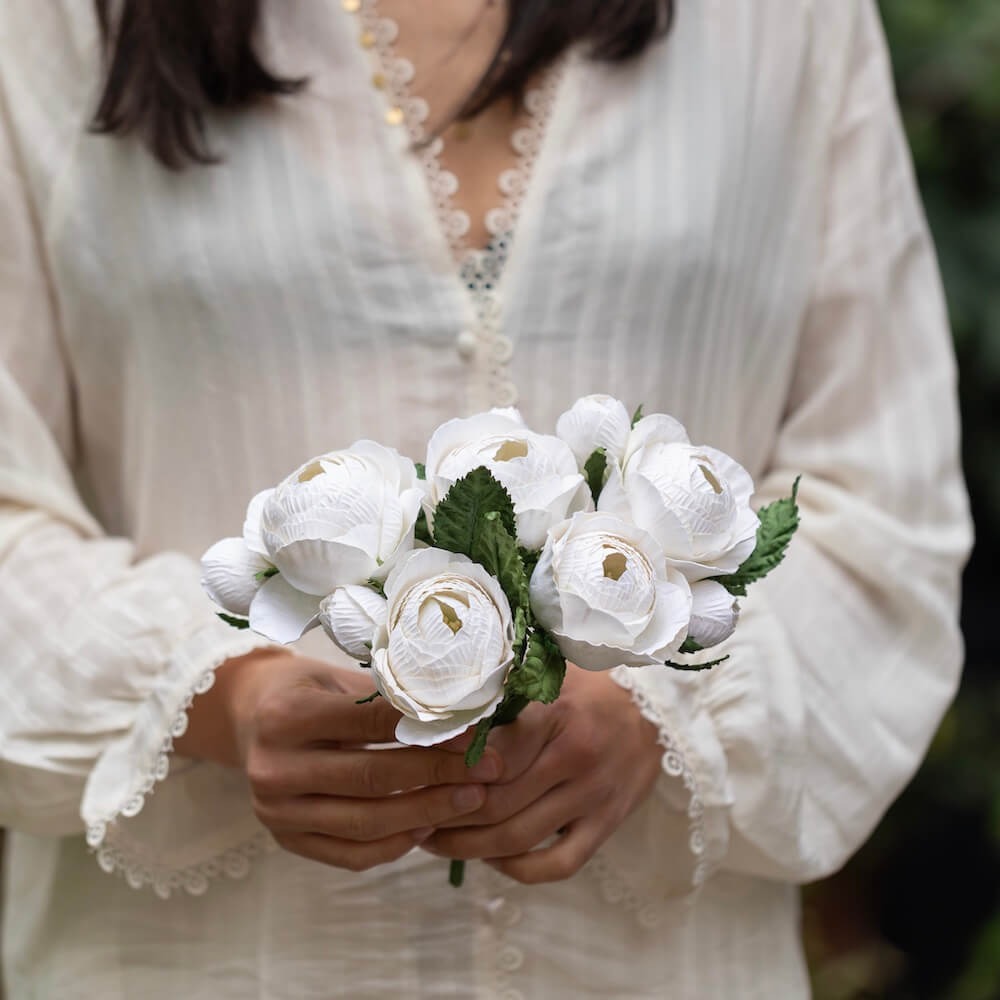 Flowrette, Rose Queen en papier - Blanche