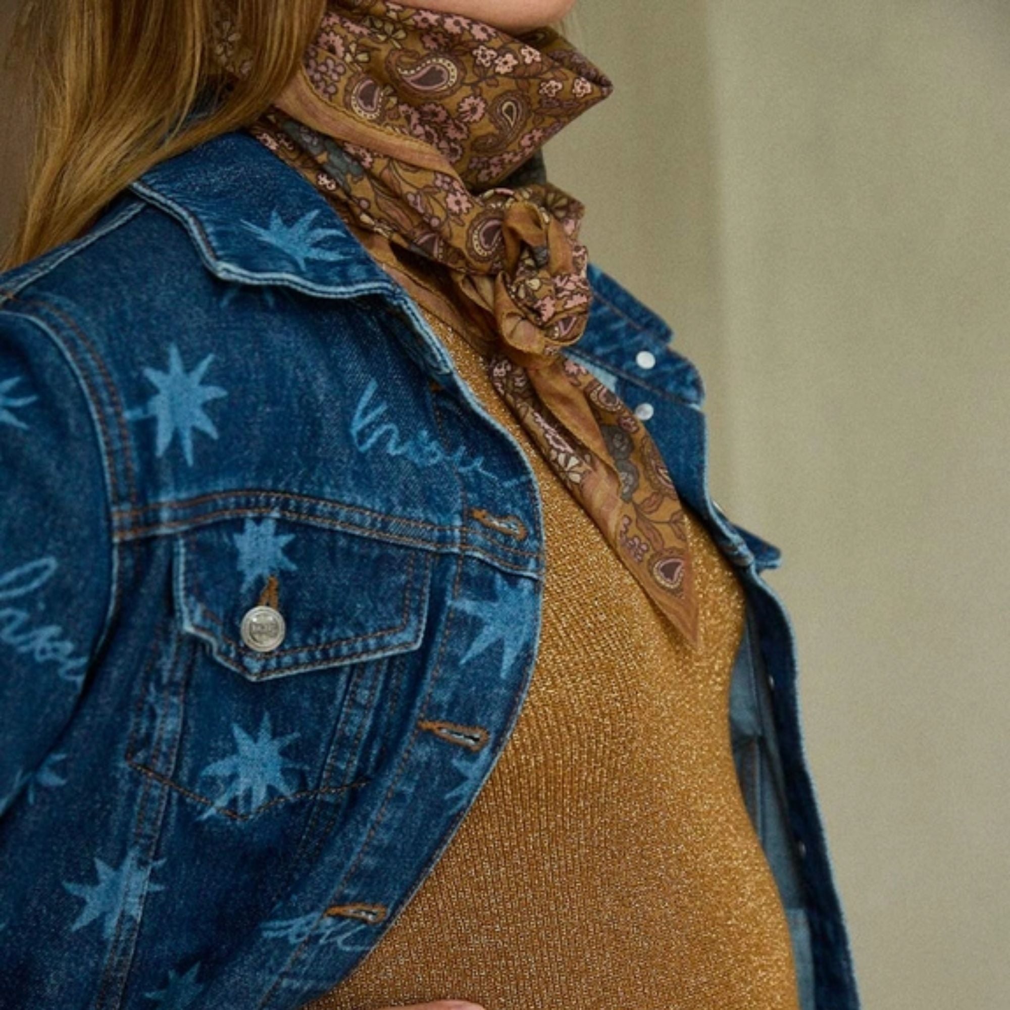 Gabrielle Paris, Grand Foulard - Arabesque Ocre