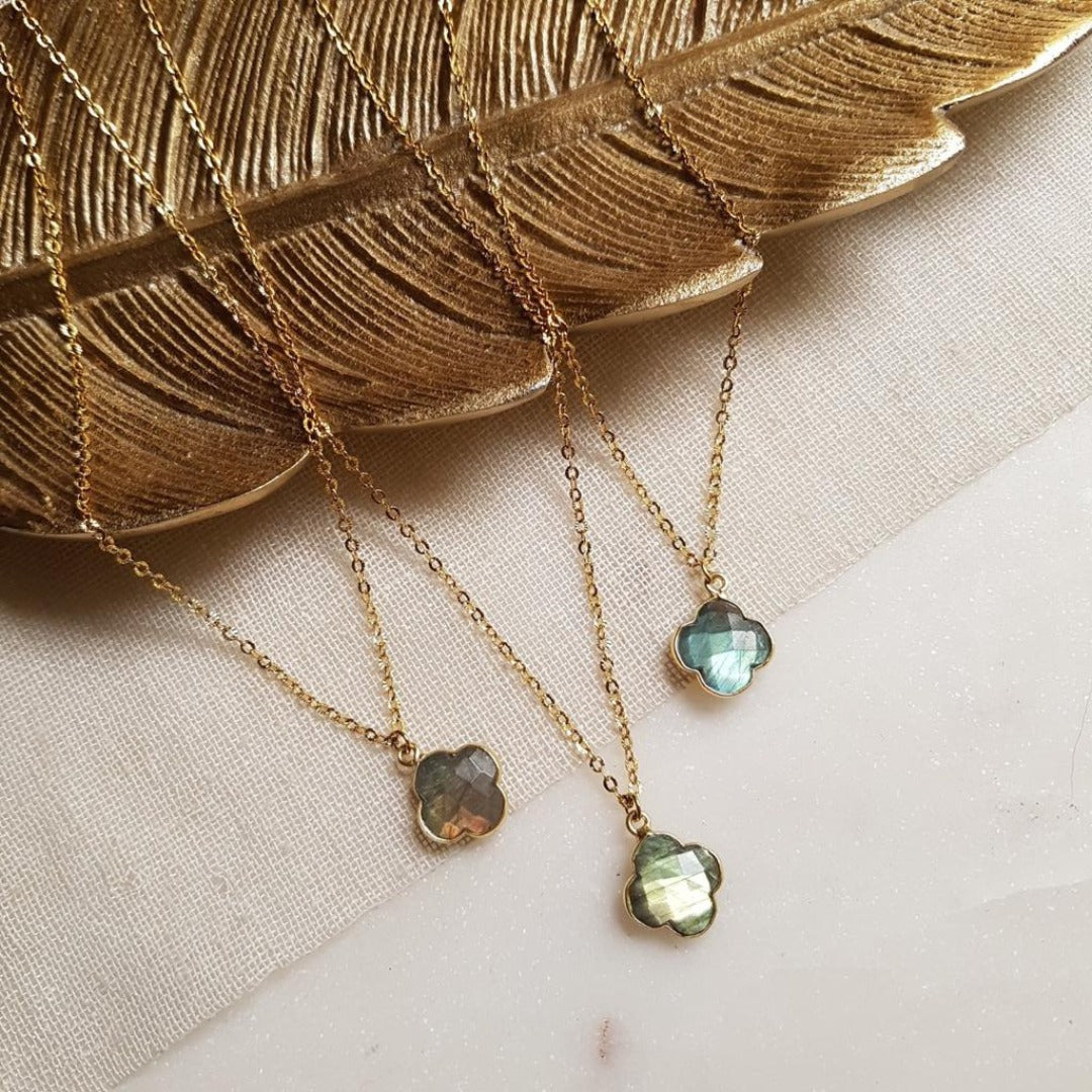 Ginander Bijoux, Collier - Trèfle Péridot