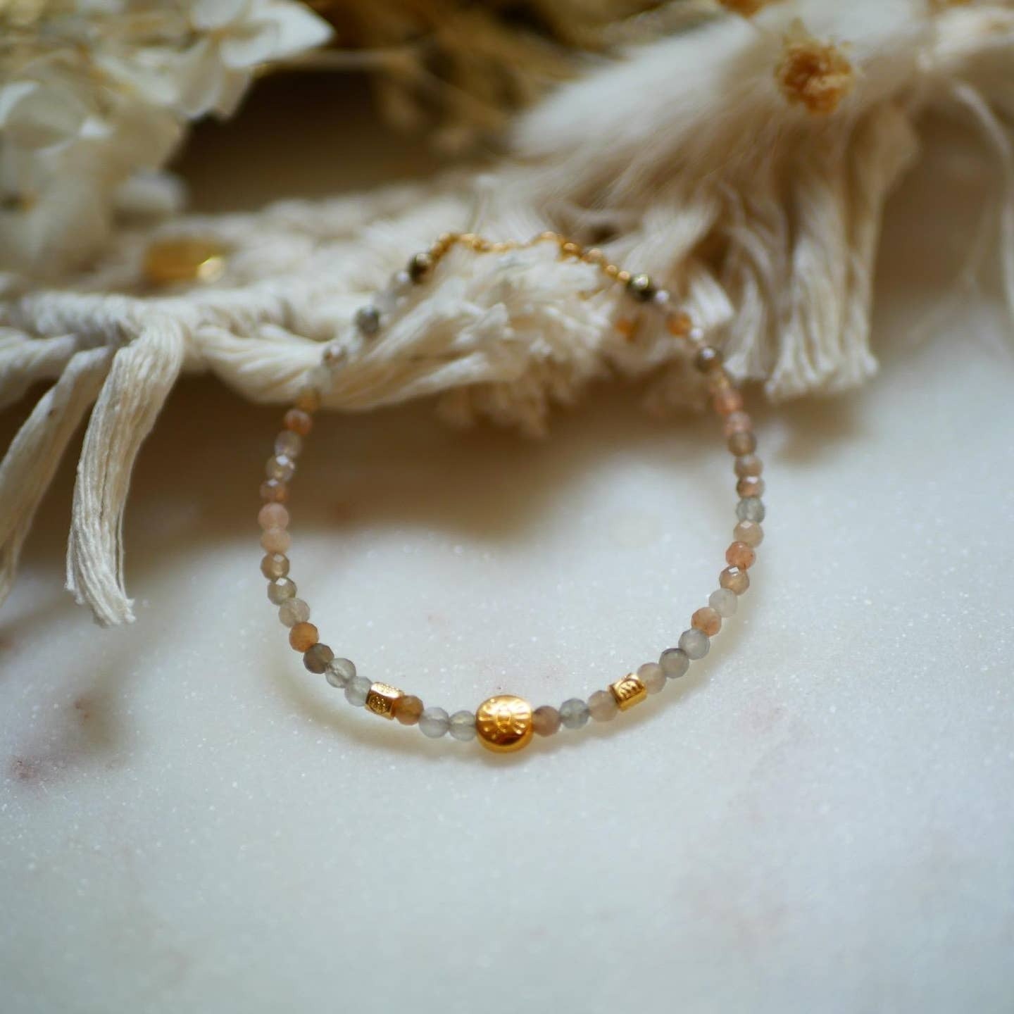 Ginander Bijoux, Bracelet - Vic Pierre de Lune Orangée