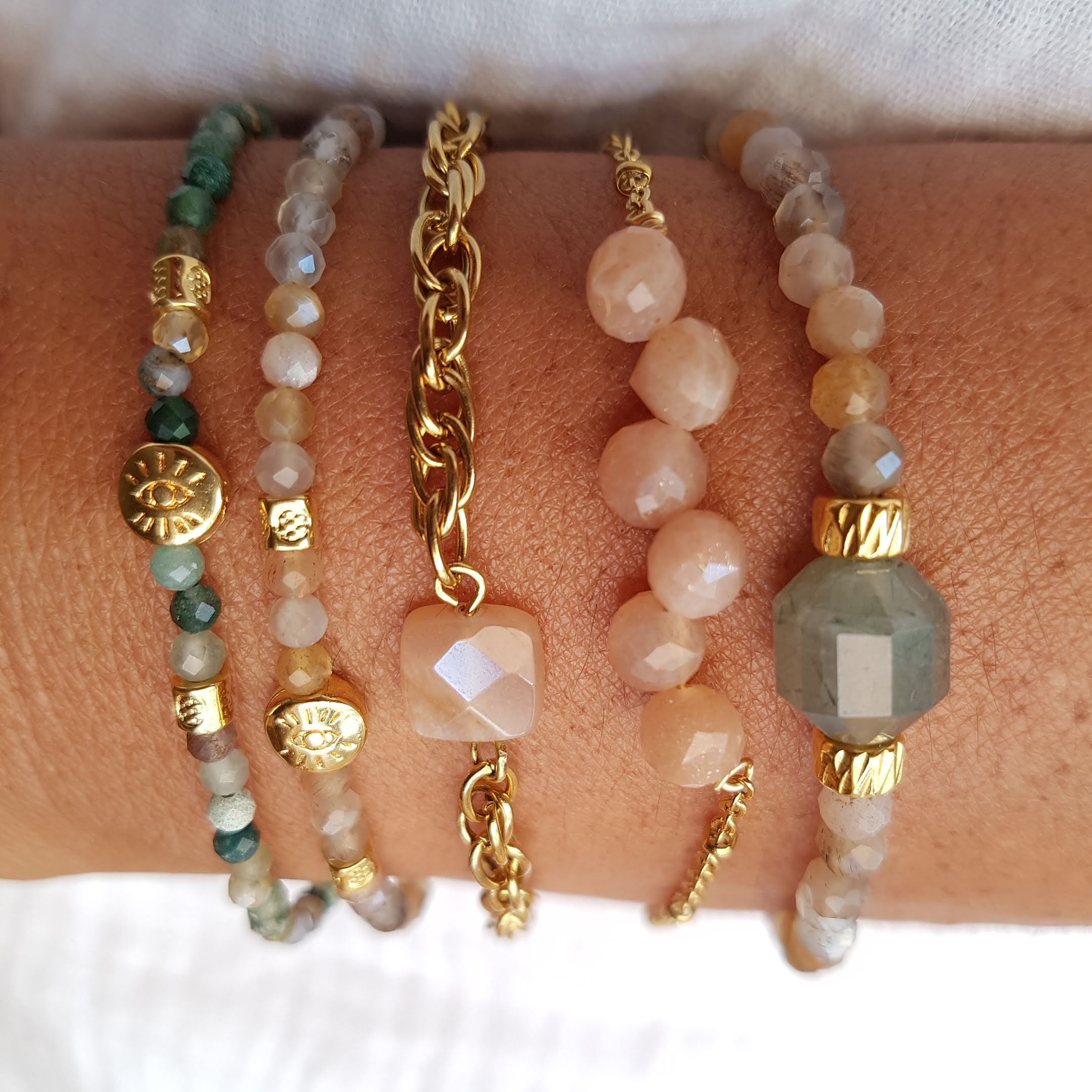 Ginander Bijoux, Bracelet - Vic Pierre de Lune Orangée