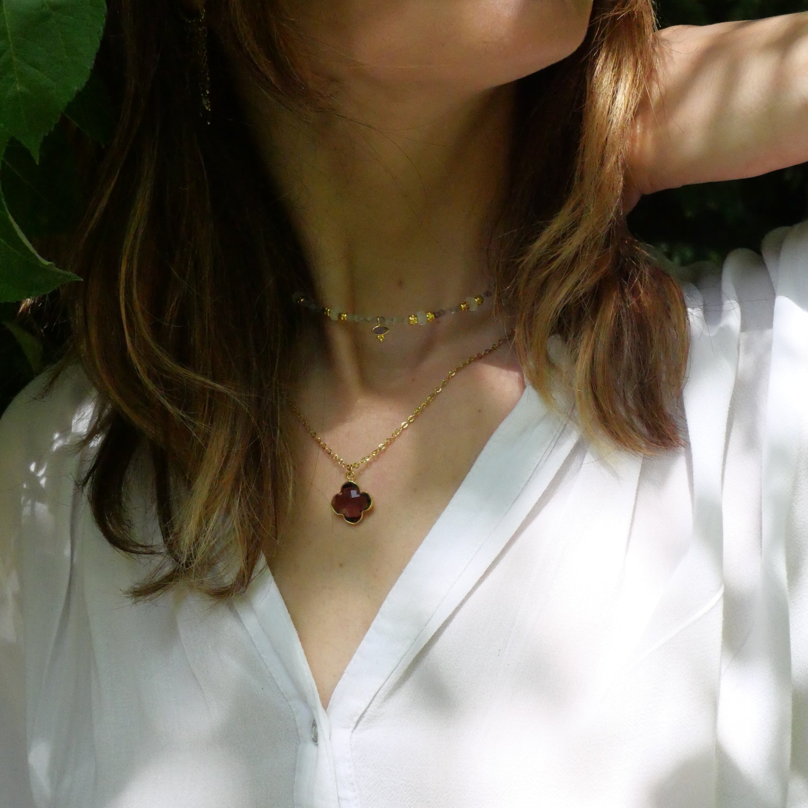 Ginander Bijoux, Collier - Trèfle Améthyste