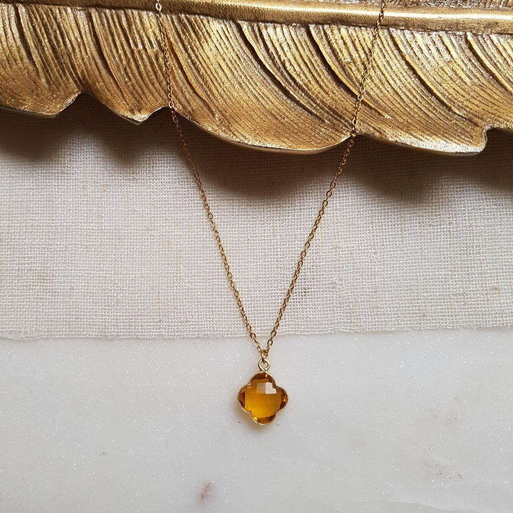 Ginander Bijoux, Collier - Trèfle Citrine