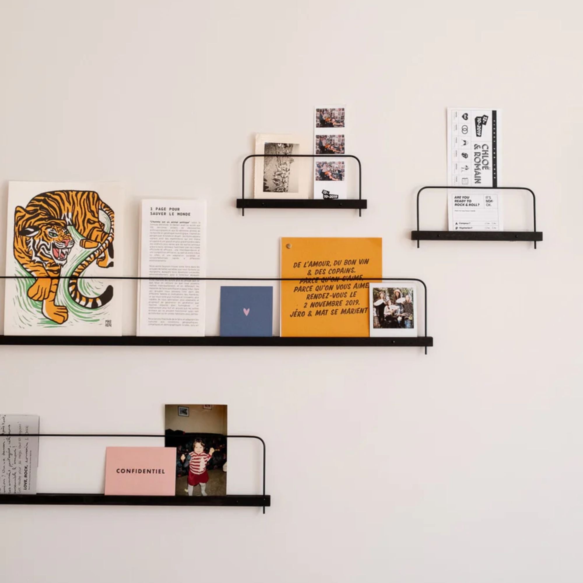 Gllu, Étagère Super Poses Noir - Moyenne (50cm)