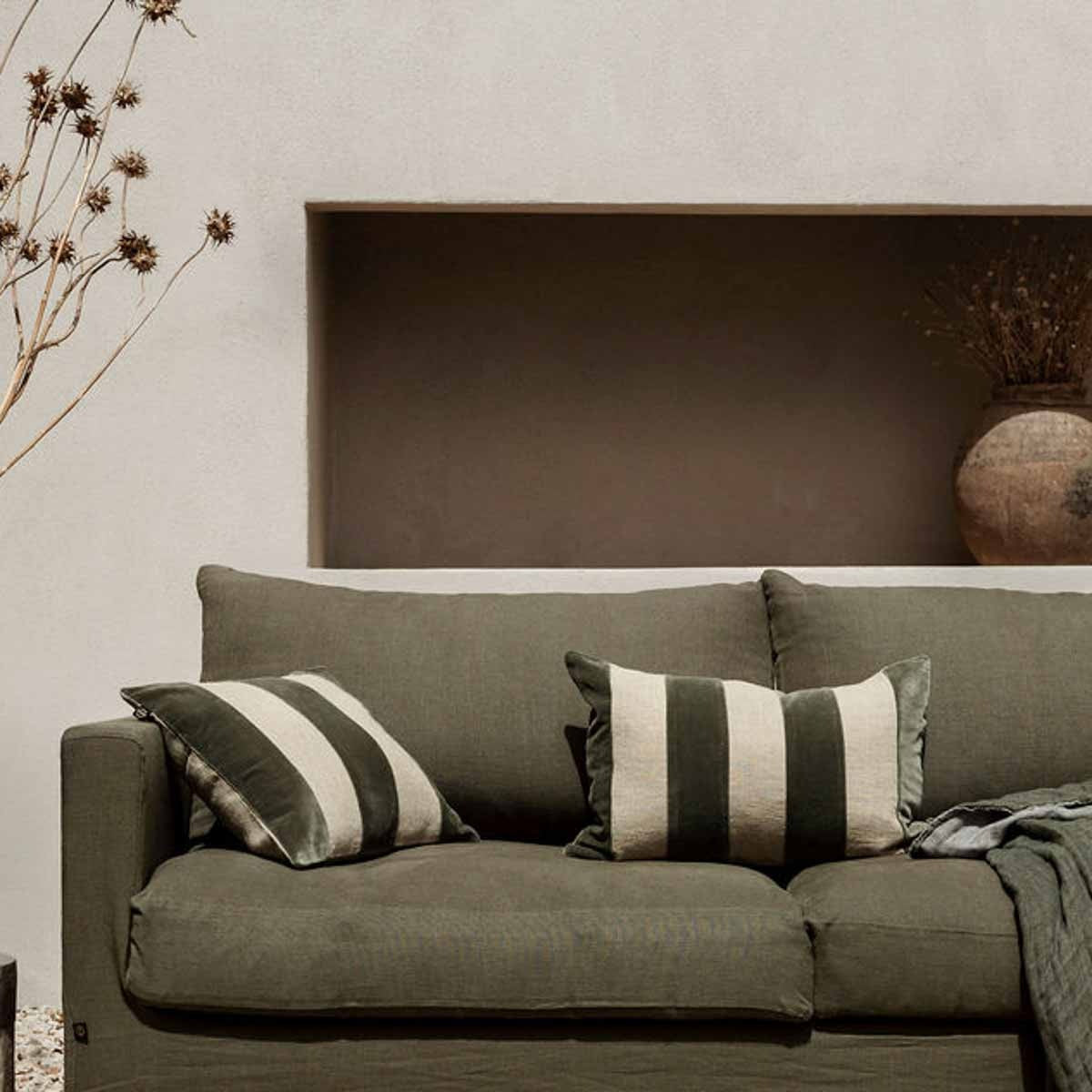 Haomy, Housse de coussin - Brisbane Kaki - Rectangle 40 x 60 cm