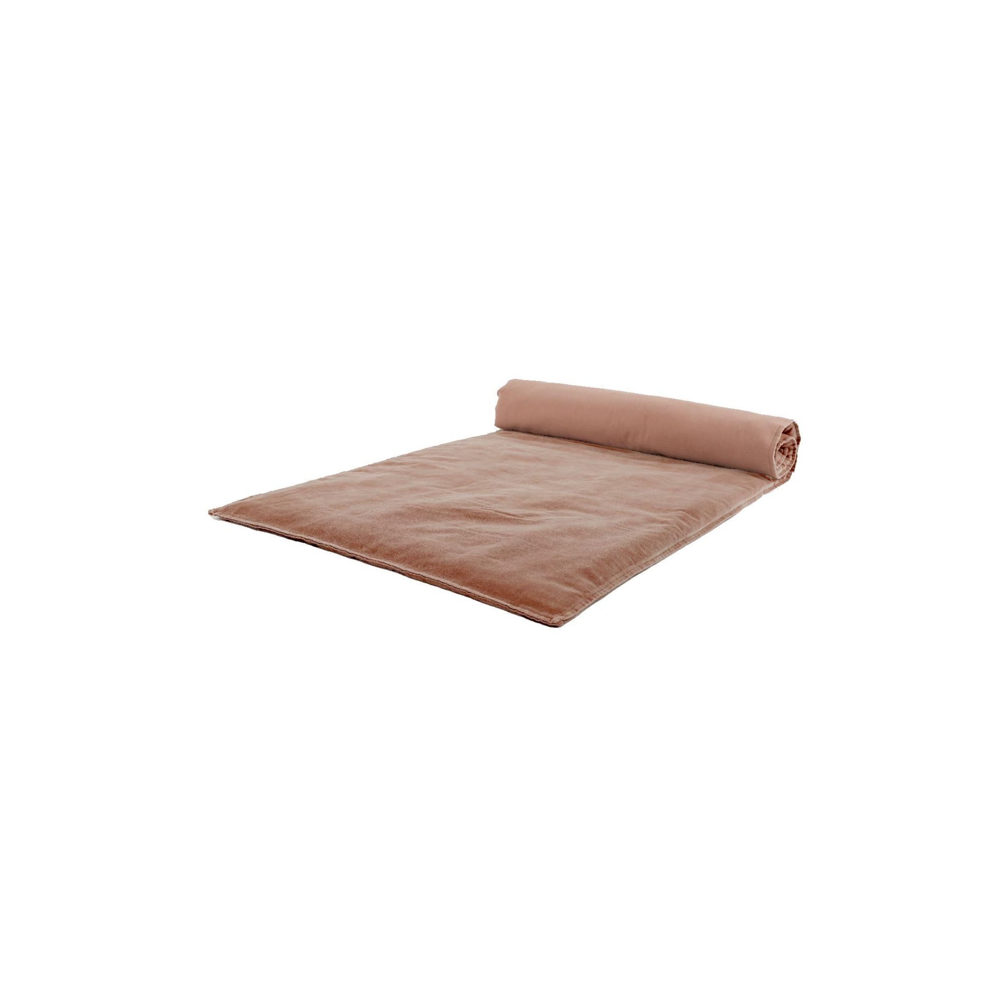 Haomy, Sur-matelas en velours - Manhattan Mocaccino