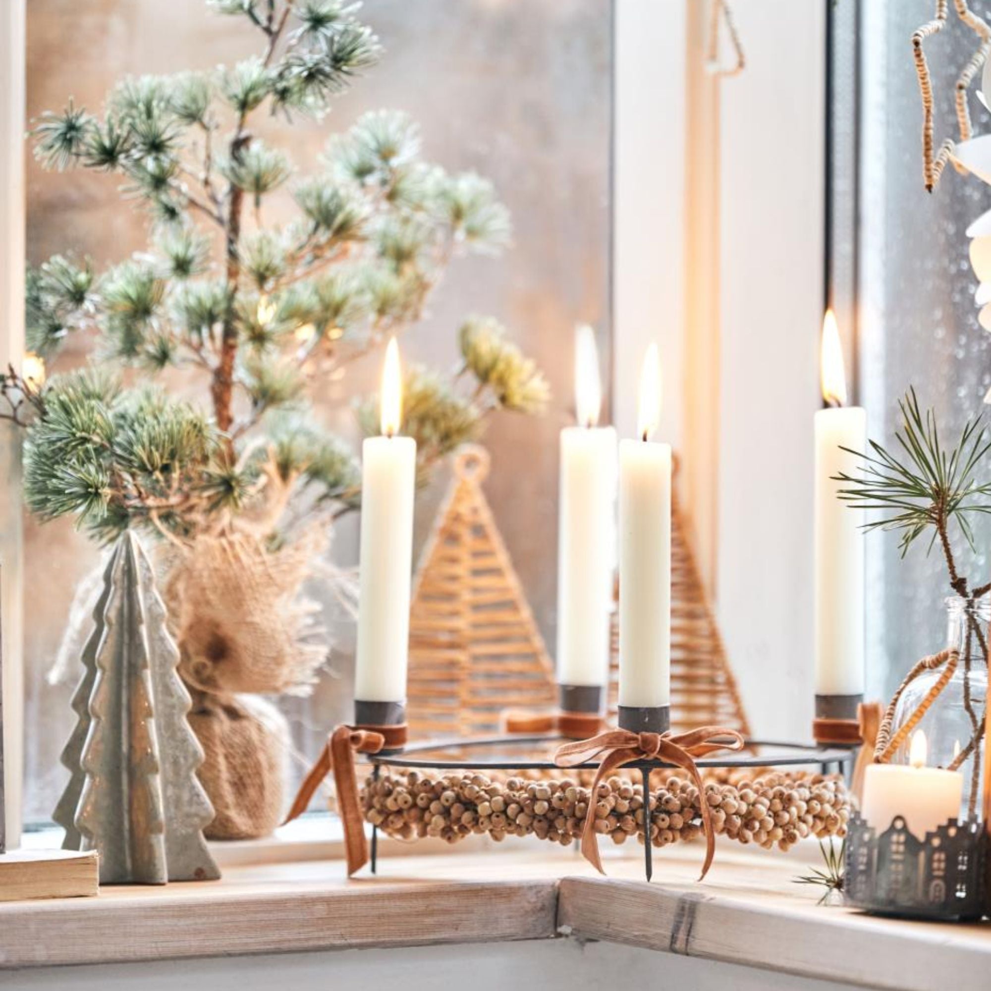 Ib Laursen, Lot de 3 bougies chandelle - Ivoire