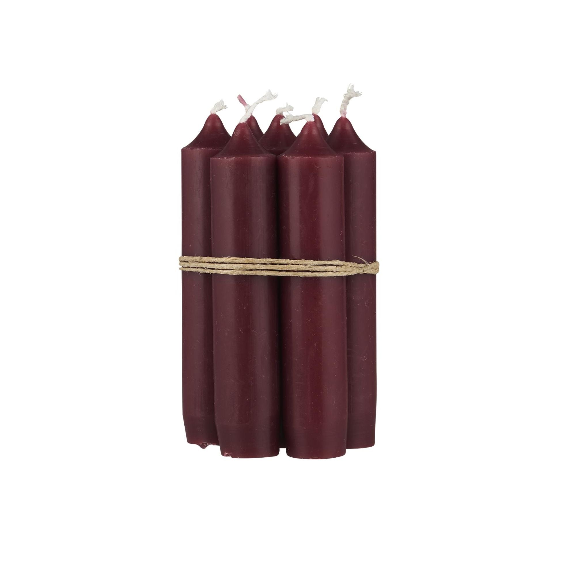 Ib Laursen, Lot de 5 bougies chandelle - Rouge Bordeaux