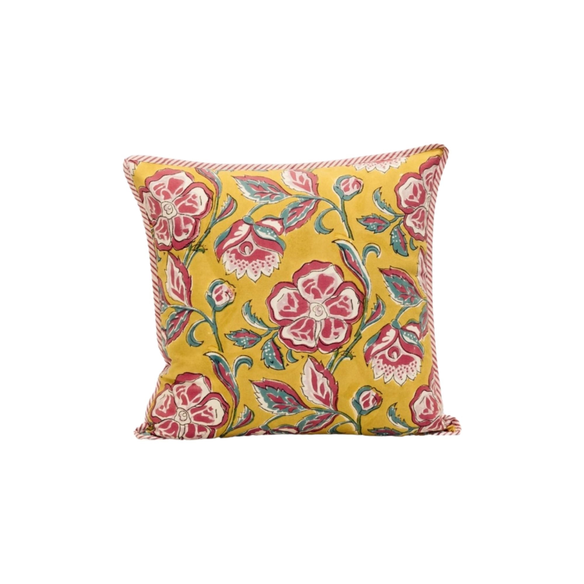 Jamini Design, Housse de coussin - Loni Jaune - Carré 40x40