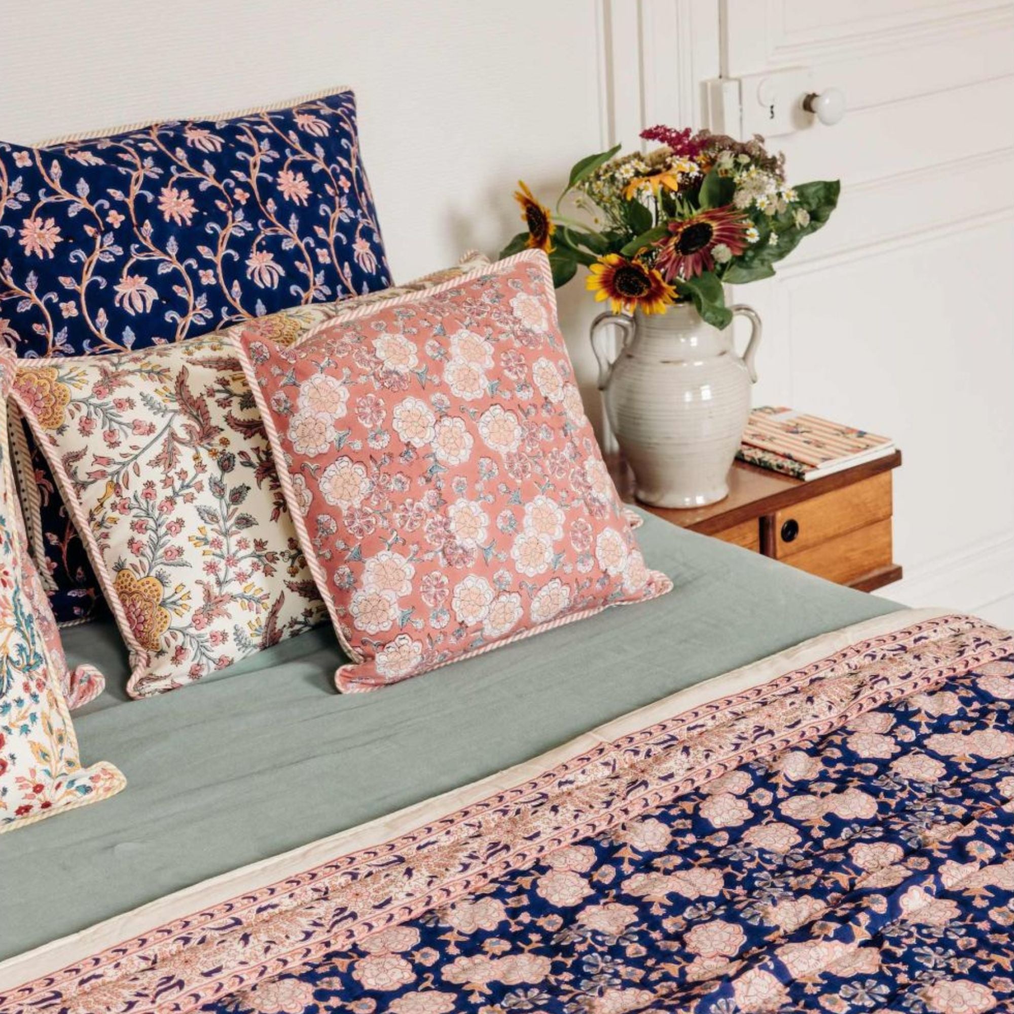 Jamini Design, Housse de coussin 40x40- Dalia Coral