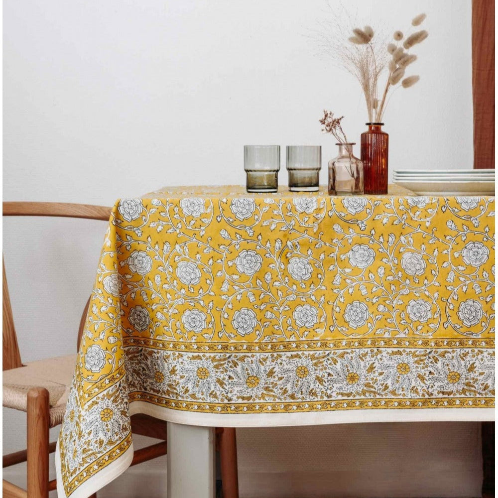 Jamini Design, Nappe rectangle 140x235 - Banna Jaune