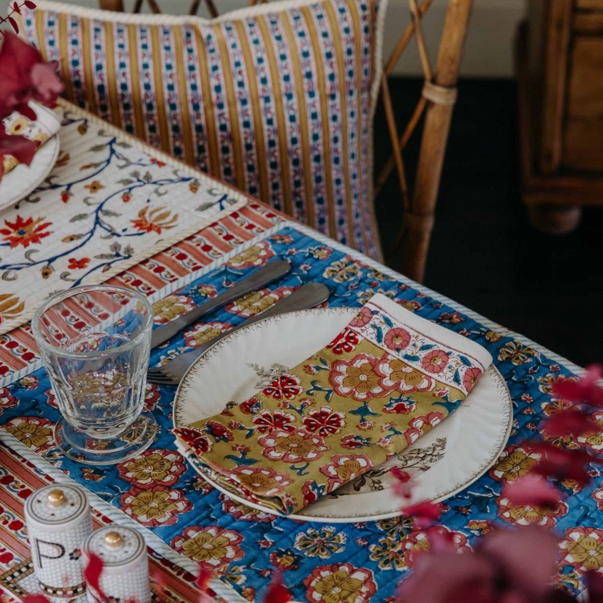 Jamini Design, Set de table matelassé - Dalia Bleu