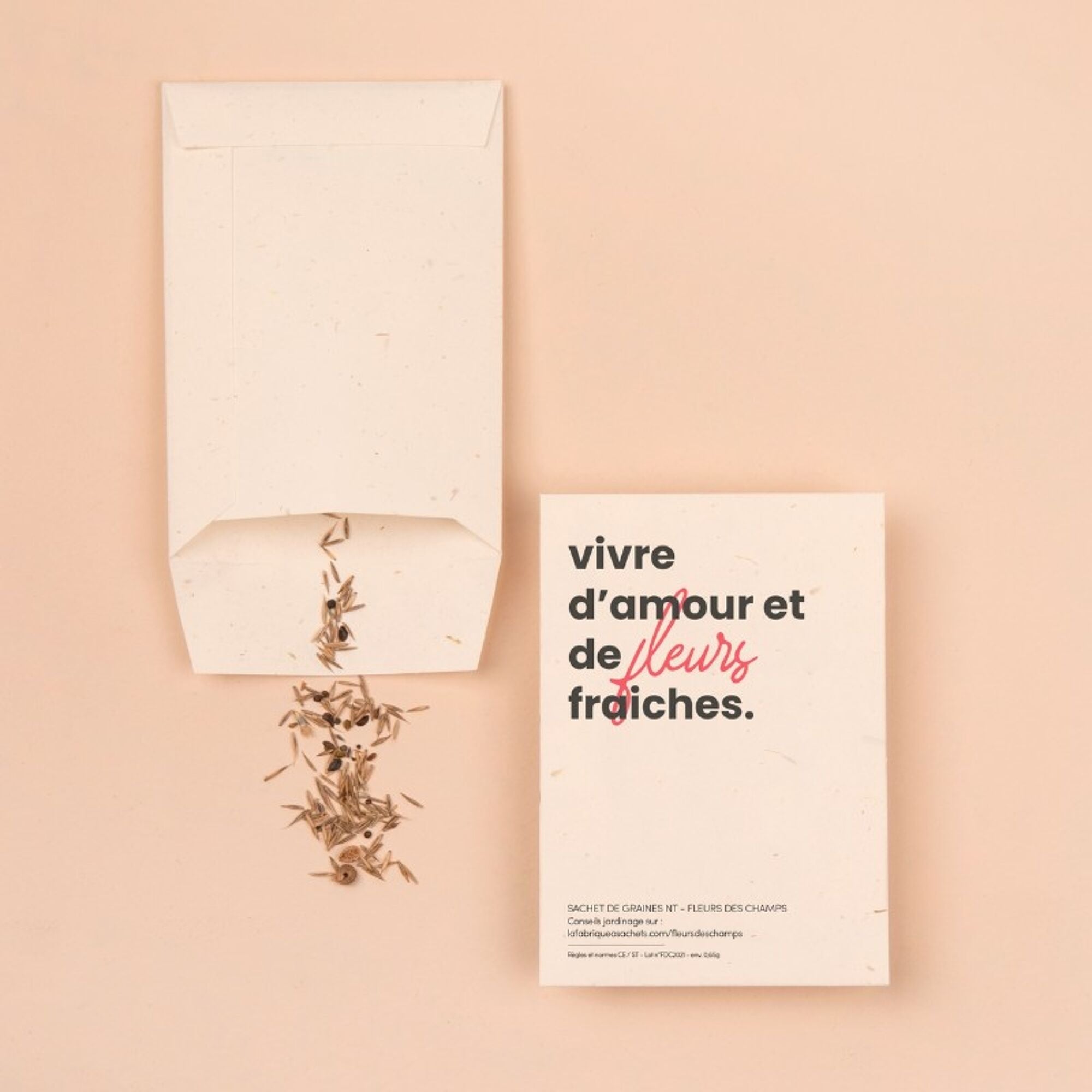 La Fabrique à Sachets, Sachet de graines Fleurs des Champs - Vivre d'amour et de fleurs fraiches