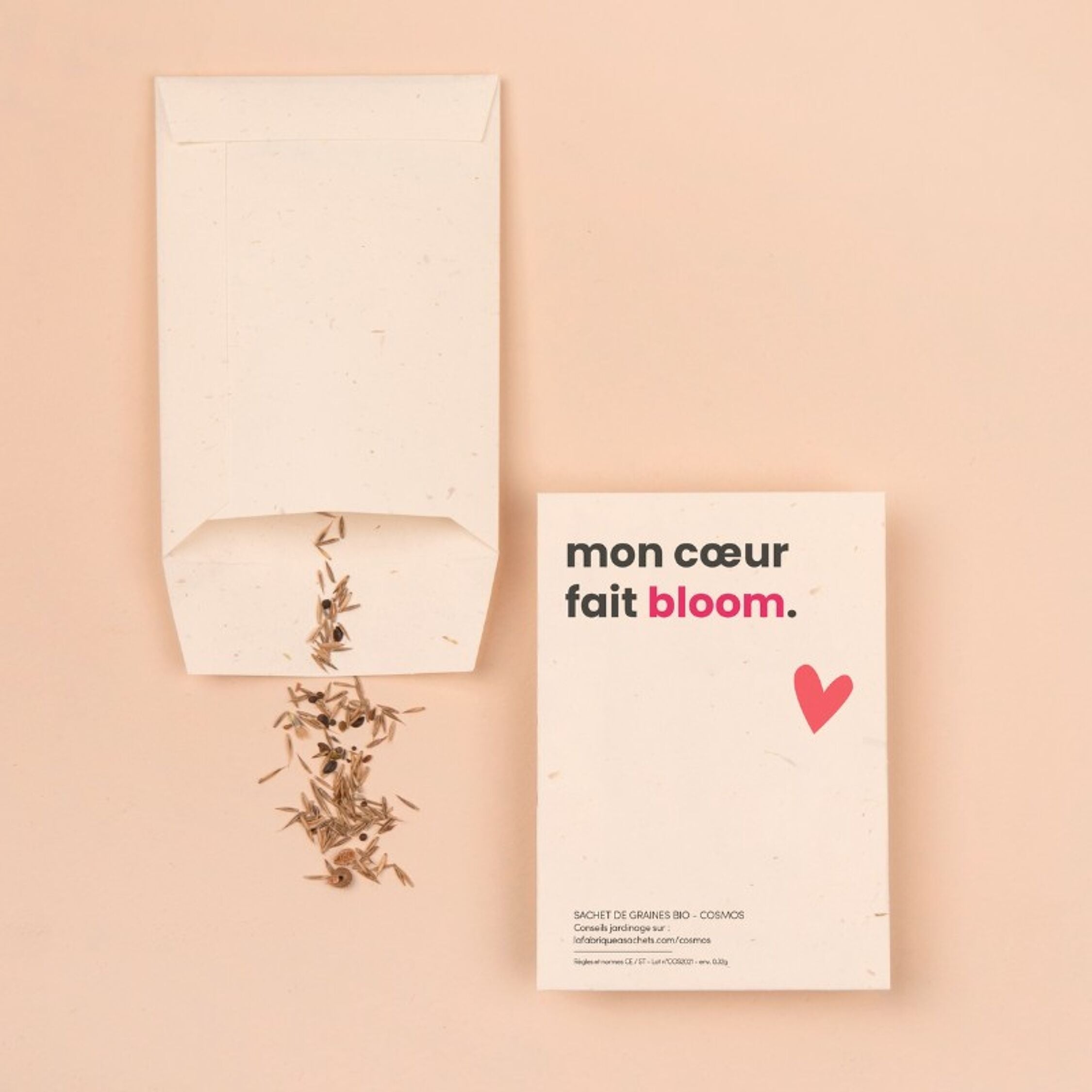 La Fabrique à Sachets, Sachet de graines de Cosmos- Mon coeur fait Bloom