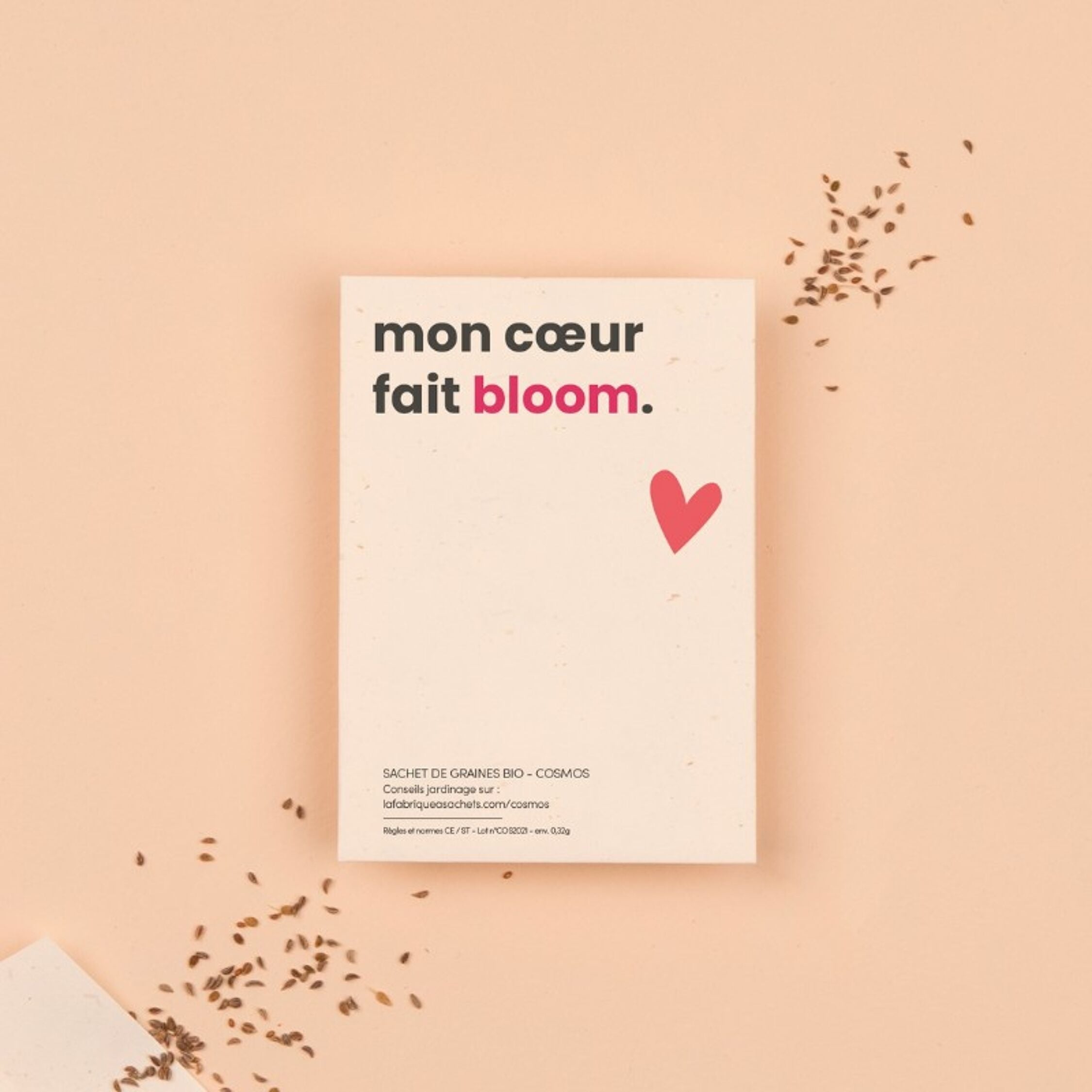 La Fabrique à Sachets, Sachet de graines de Cosmos- Mon coeur fait Bloom