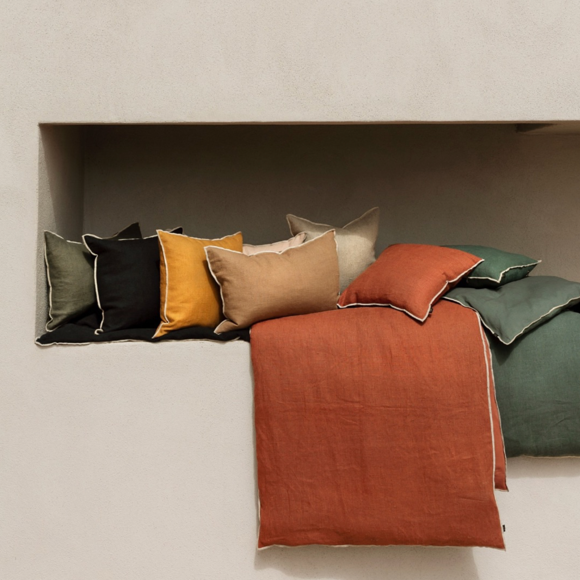 Haomy, Housse de coussin - Seoni Mocaccino - Carré 45 x 45 cm